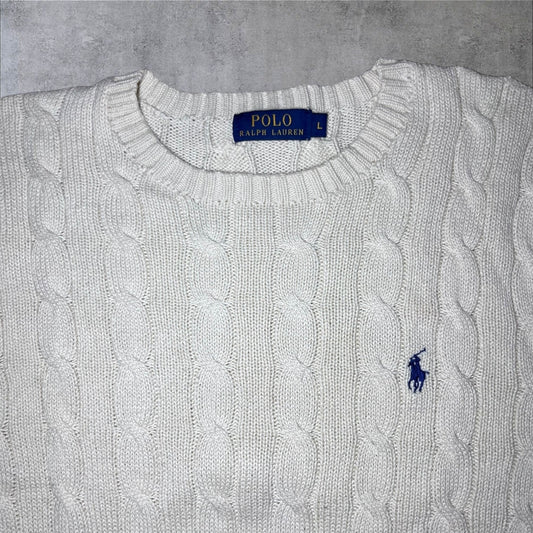 Polo Ralph Lauren white cable knit sweater
