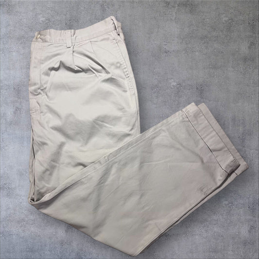 POLO By RALPH LAUREN Mens Beige CHINO Pants Pleated - Waist 36 - RRP