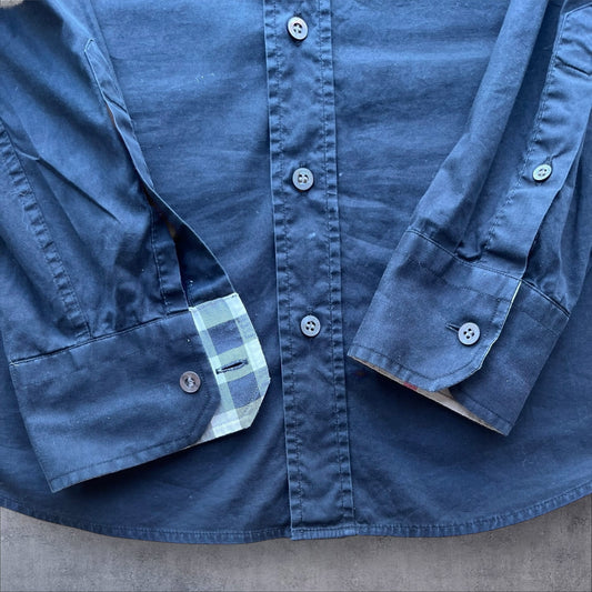 Burberry black long sleeve polo shirt