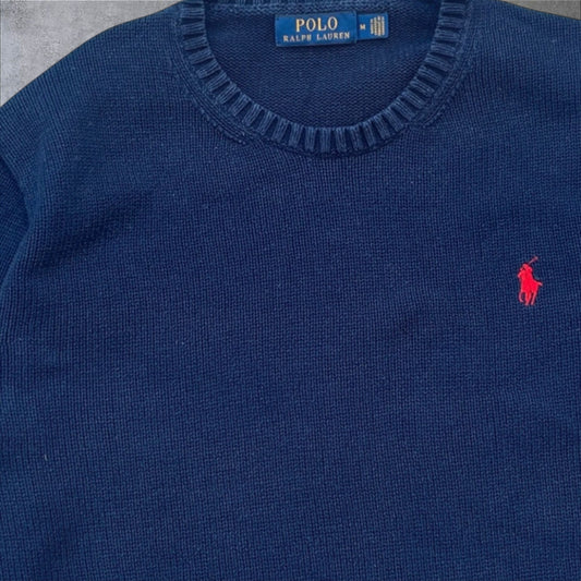 Polo Ralph Lauren Navy Blue classic sweater (red logo)