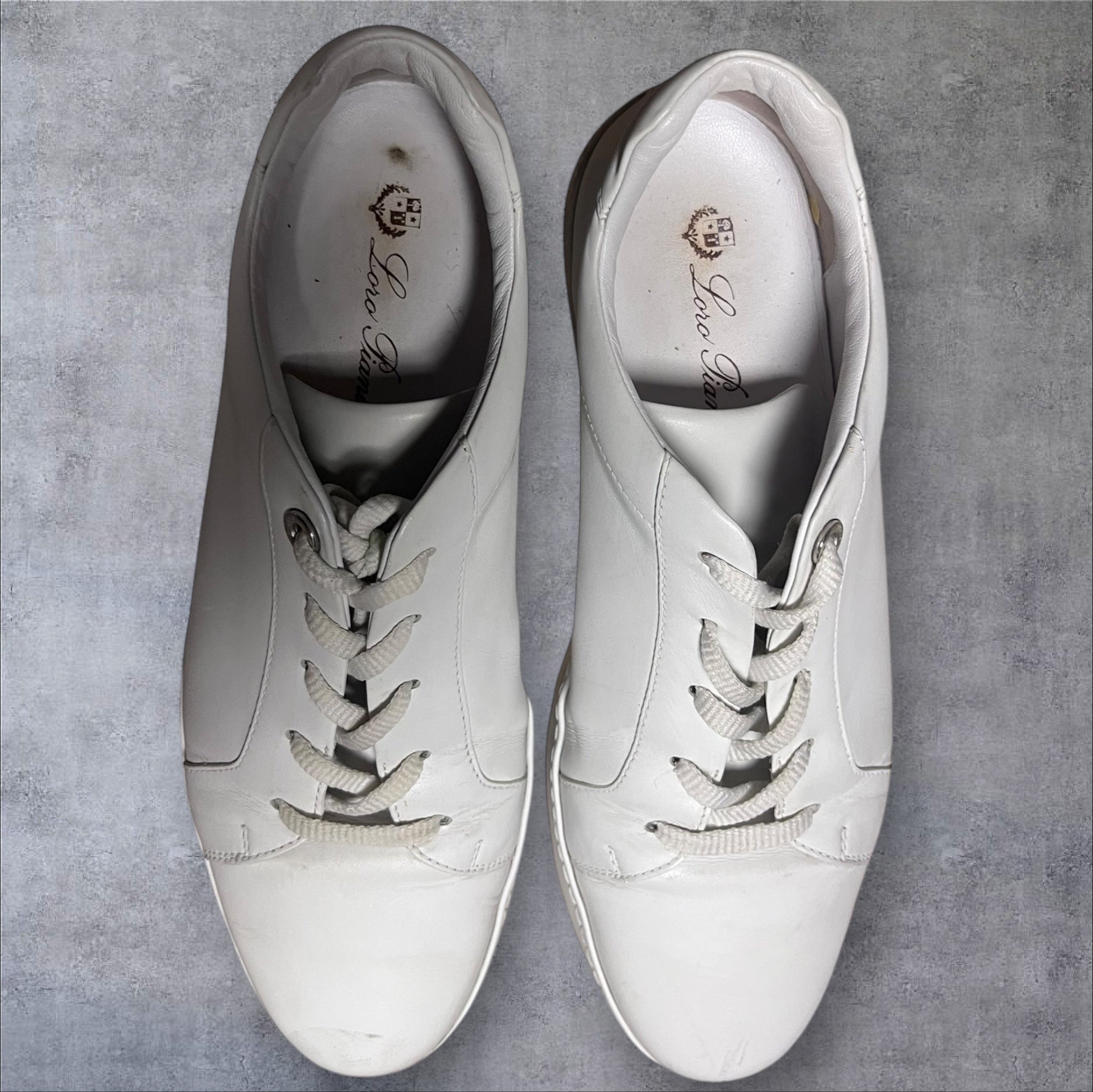 Loro Piana - White Leather Sneakers