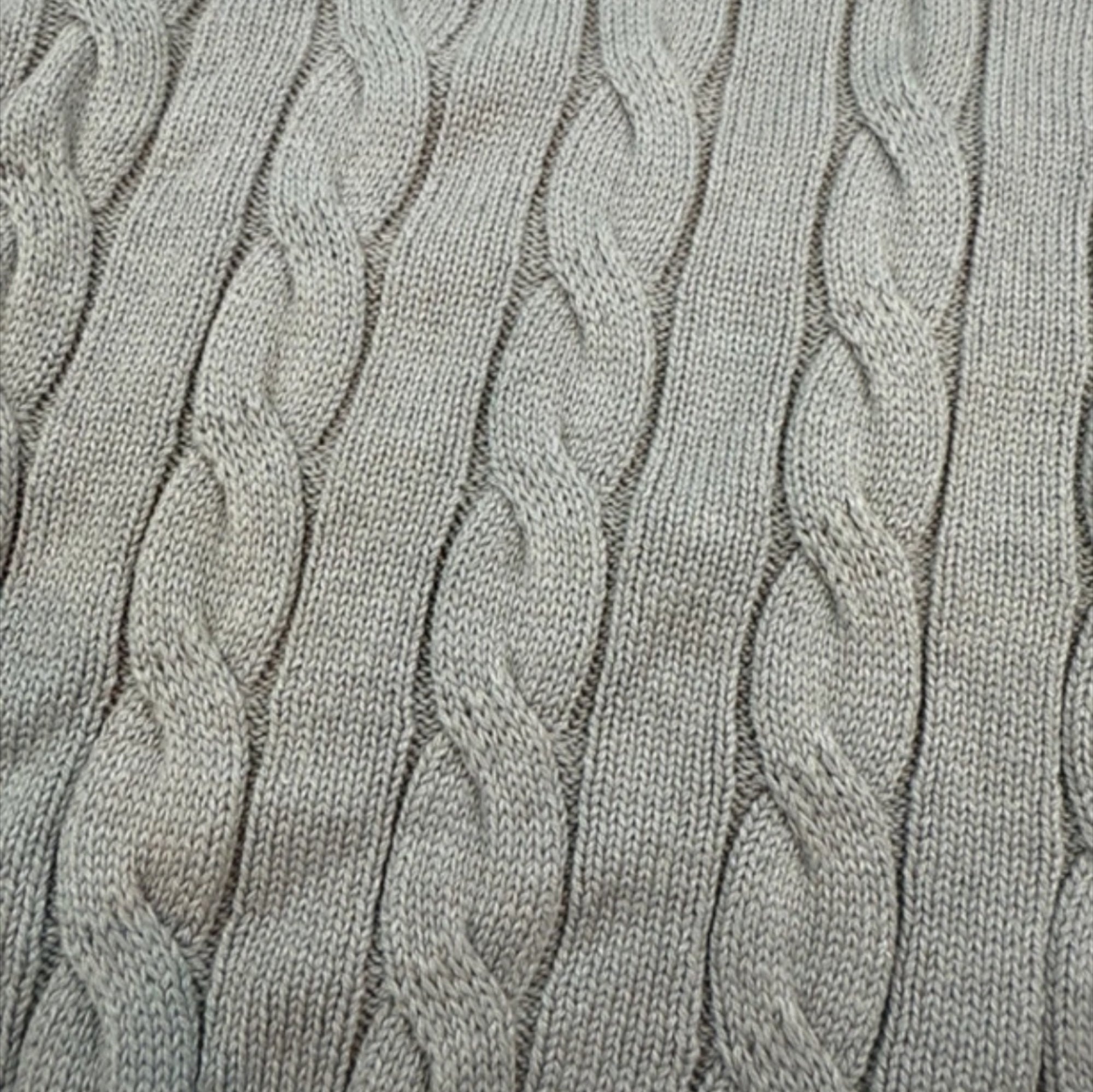 Polo Ralph Lauren grey cable knit 1/4 zip sweater