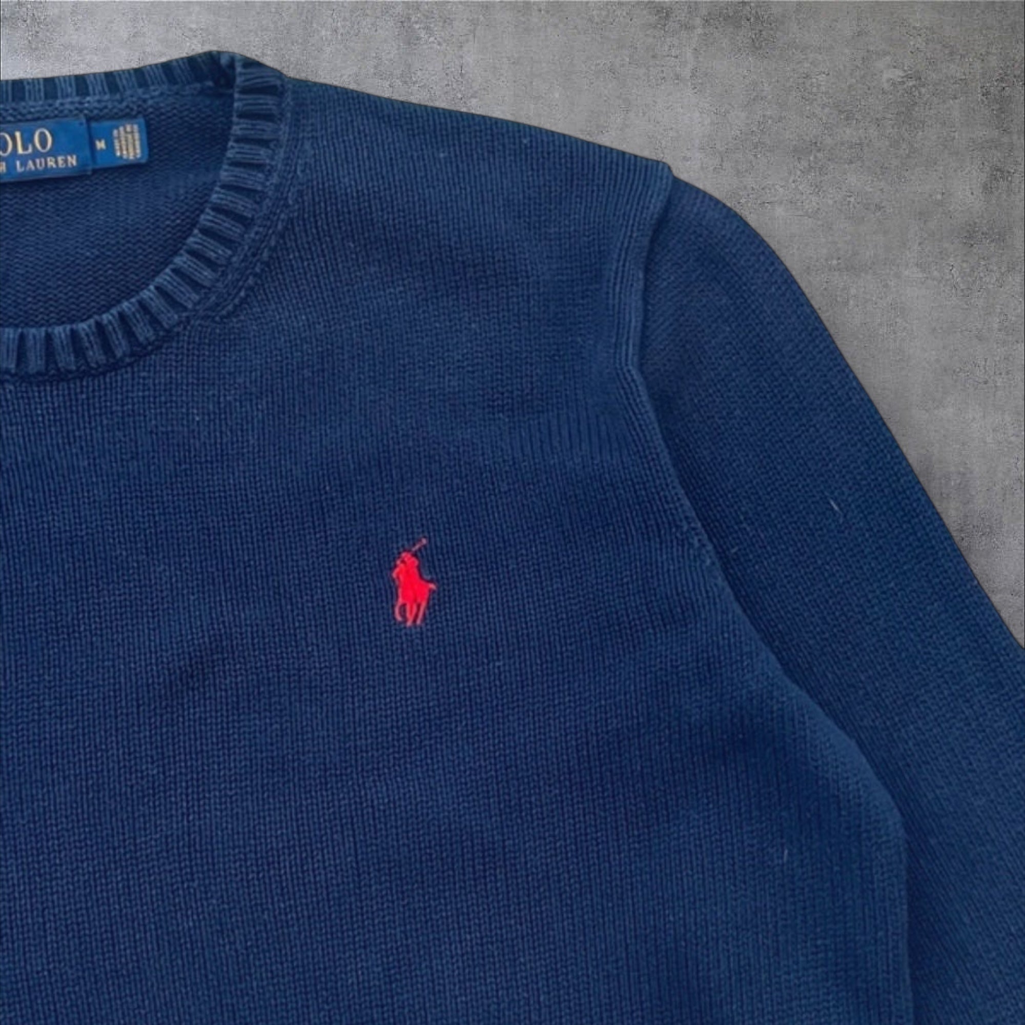 Polo Ralph Lauren Navy Blue classic sweater (red logo)