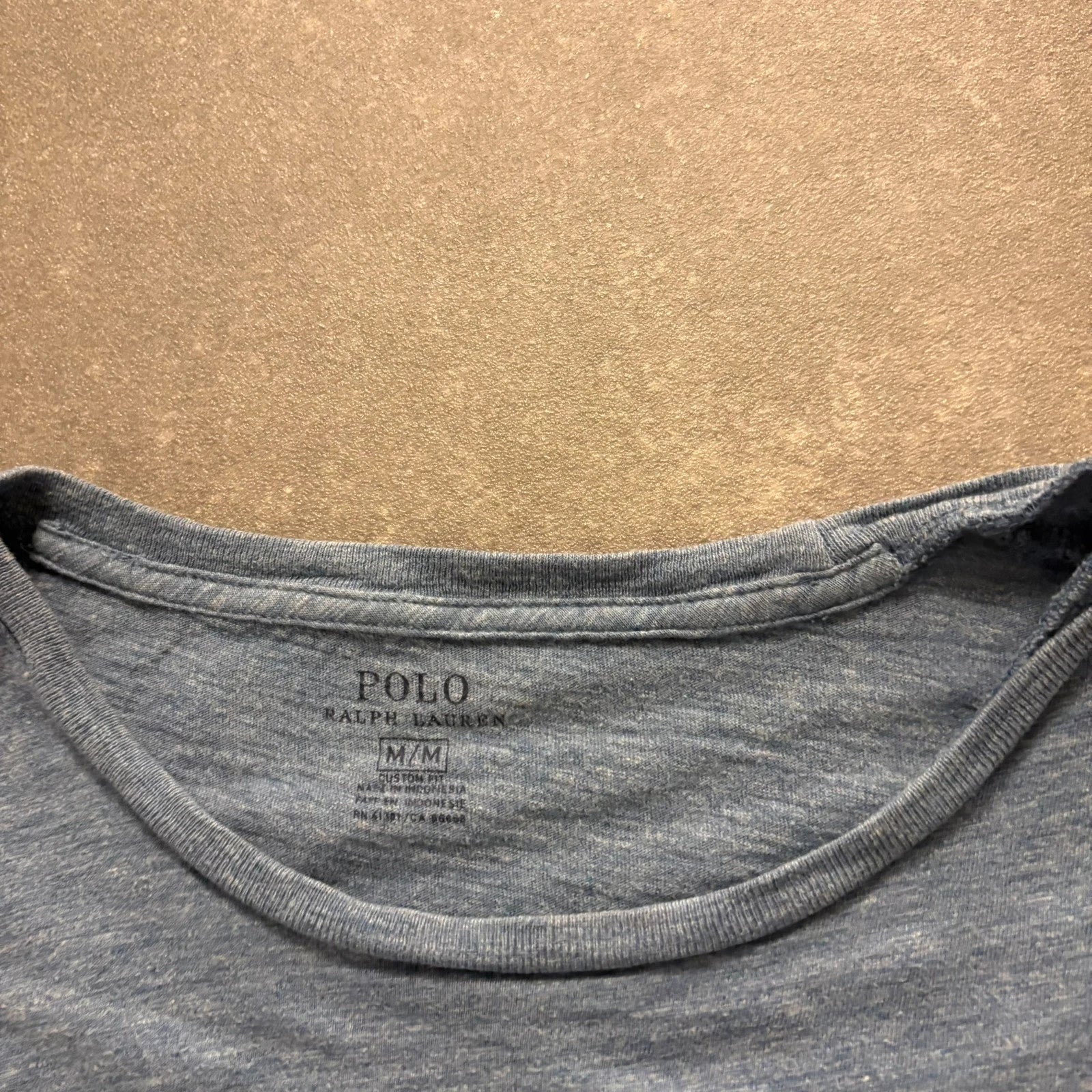 Polo Ralph Lauren Grey Plain T-Shirt Mens Medium Custom Fit Crewneck Embroidered Pony