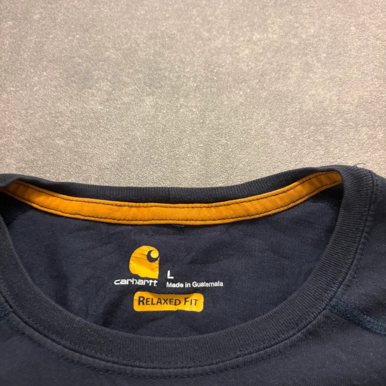 Carhartt Force Royal Navy Graphic Pocket T-Shirt Mens Large Relaxed Fit Tee