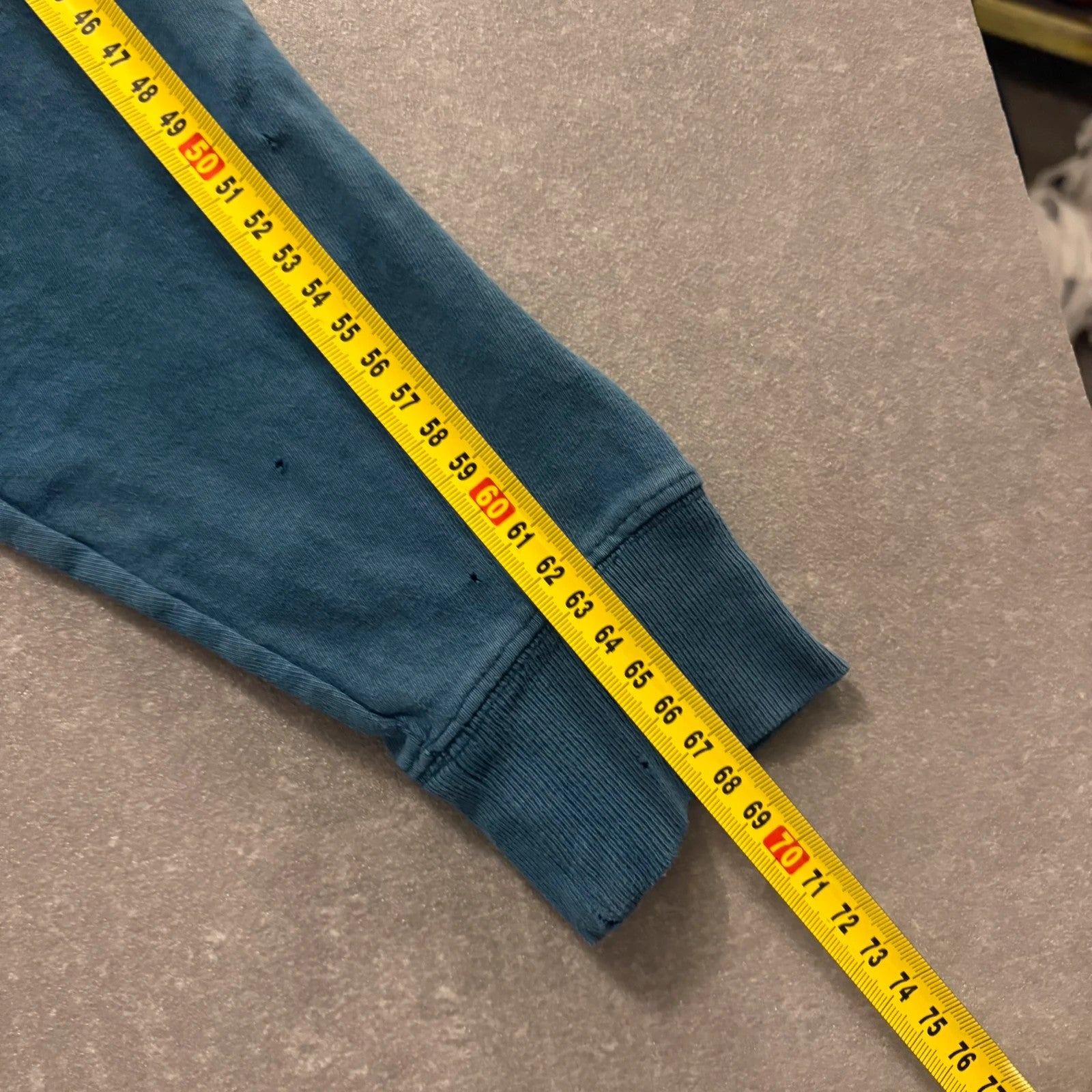 Carhartt Blue Sleeve Spellout Long Sleeve T-Shirt Mens Medium Workwear Casual