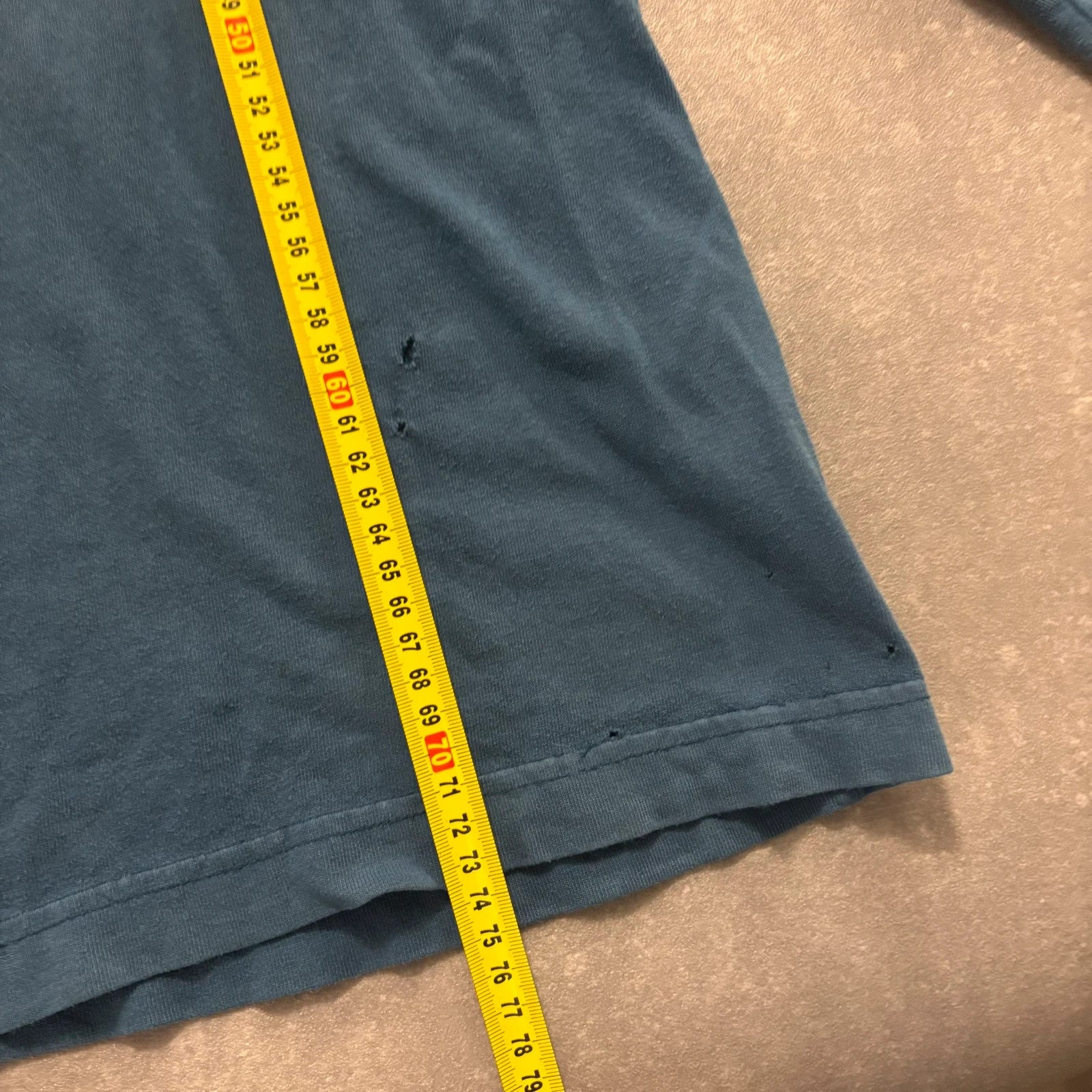Carhartt Blue Sleeve Spellout Long Sleeve T-Shirt Mens Medium Workwear Casual