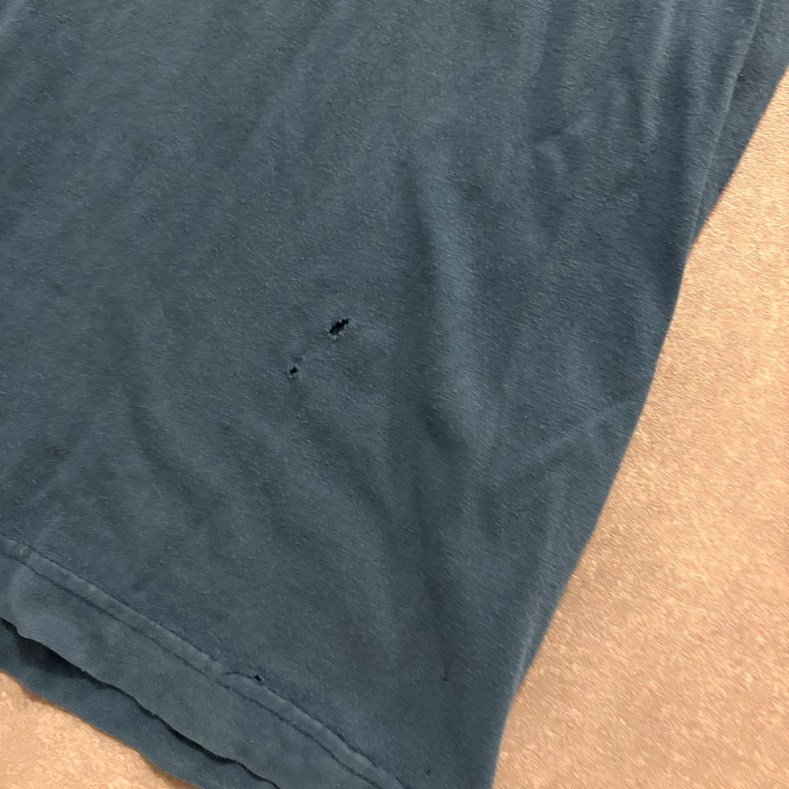 Carhartt Blue Sleeve Spellout Long Sleeve T-Shirt Mens Medium Workwear Casual