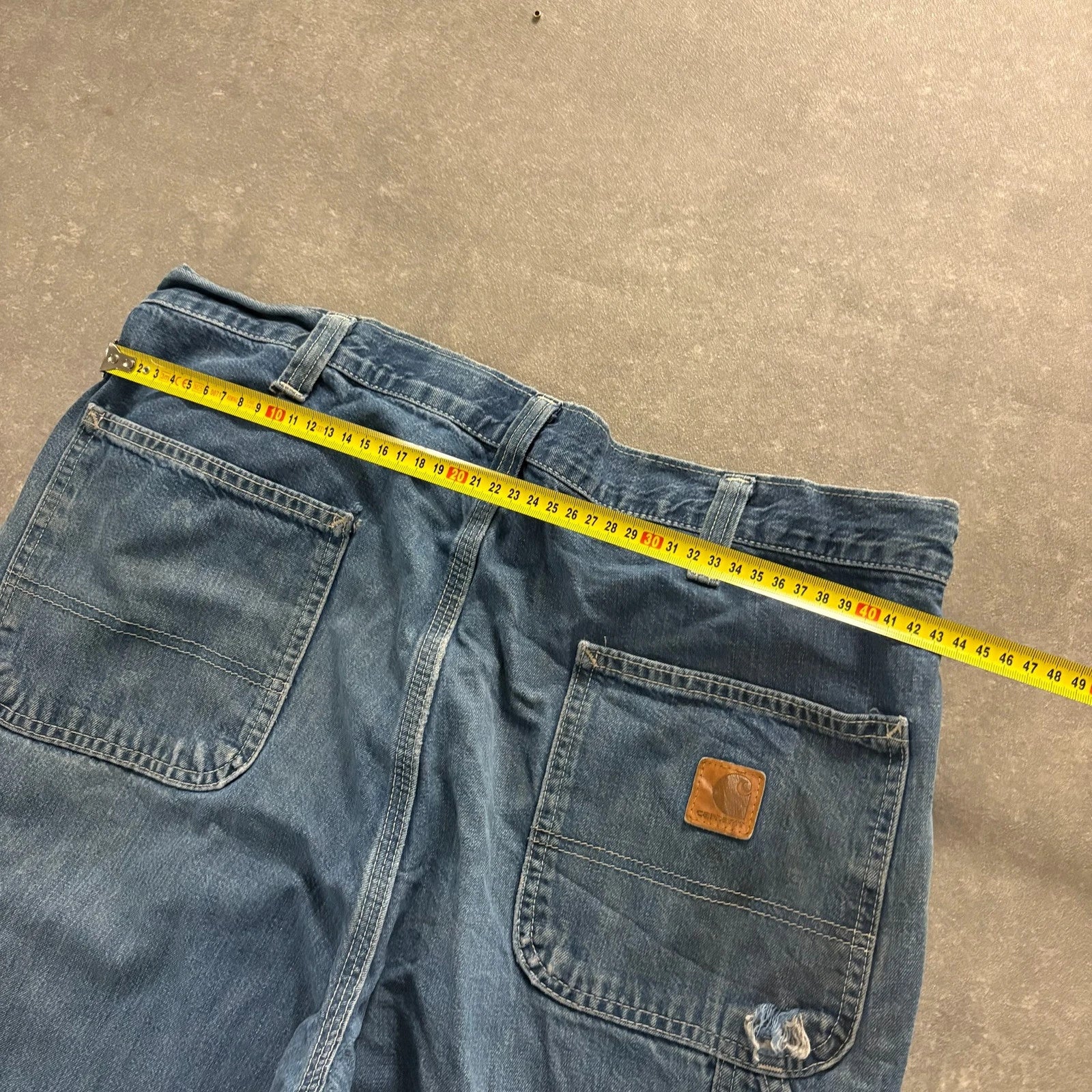 Carhartt Blue Denim Carpenter Jeans W36 L34 Dungaree Fit Workwear Vintage Distressed Utility Denim
