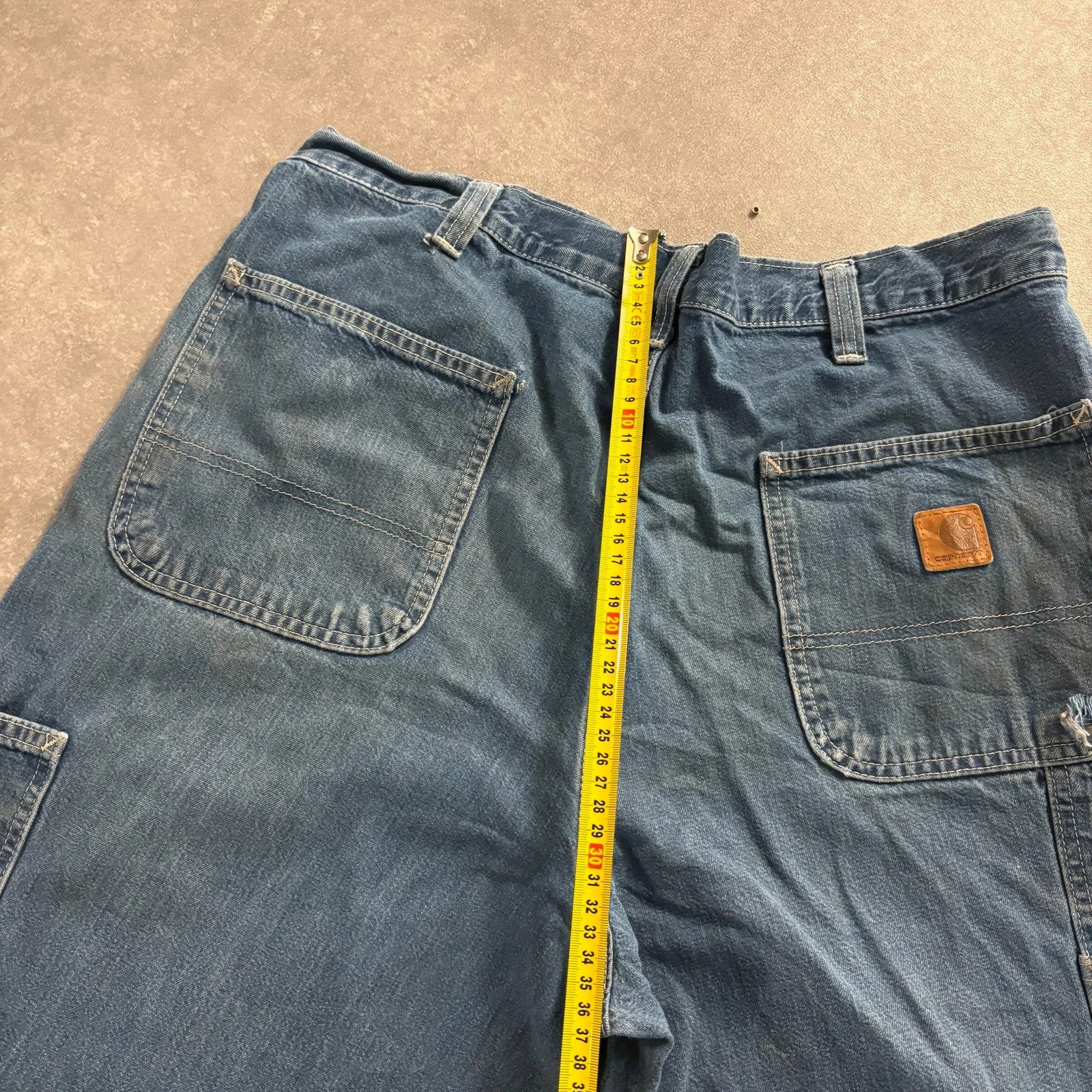 Carhartt Blue Denim Carpenter Jeans W36 L34 Dungaree Fit Workwear Vintage Distressed Utility Denim