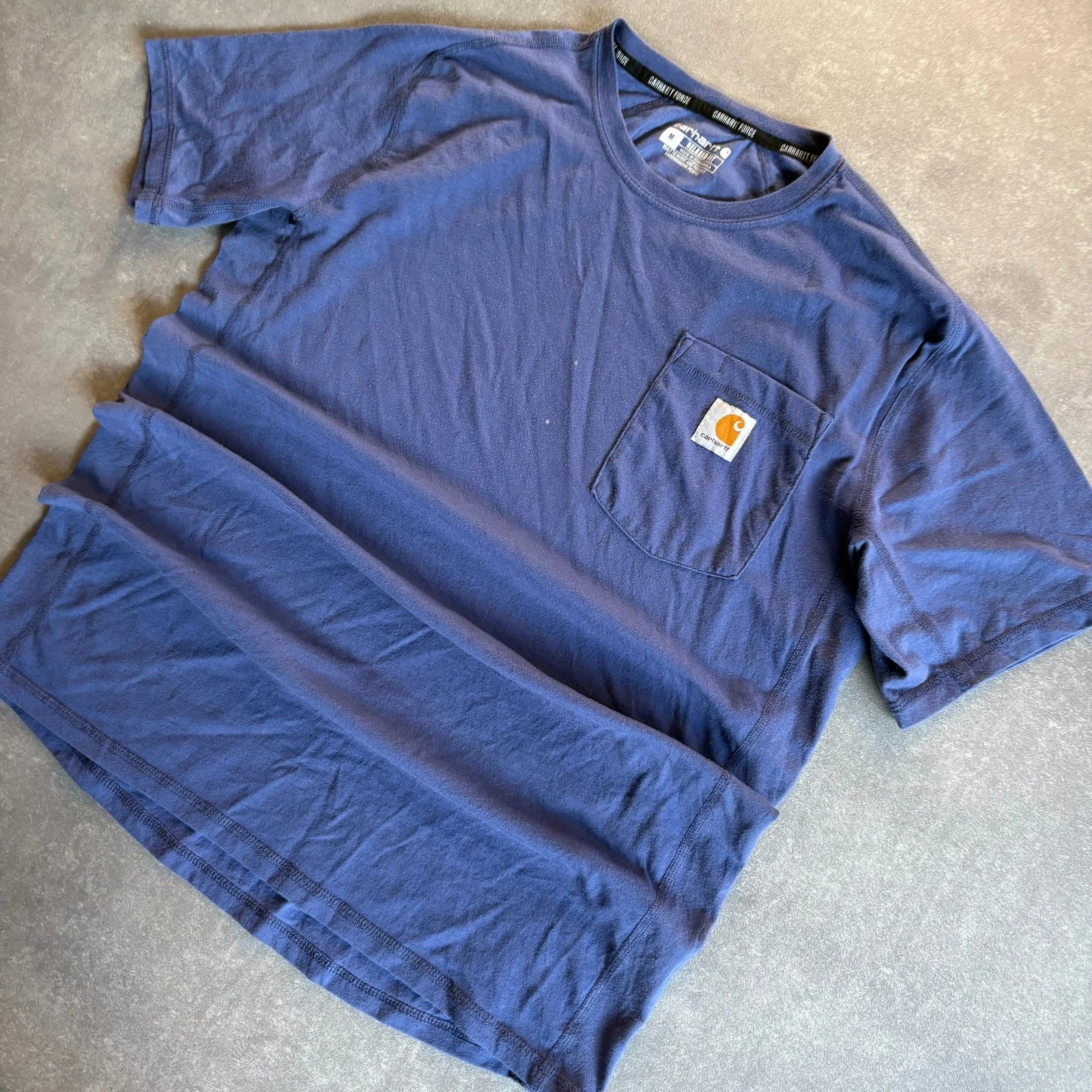 Carhartt Force Navy Relaxed Fit Pocket T-Shirt Mens M Athletic Lightweight Vintage Workwear Tee