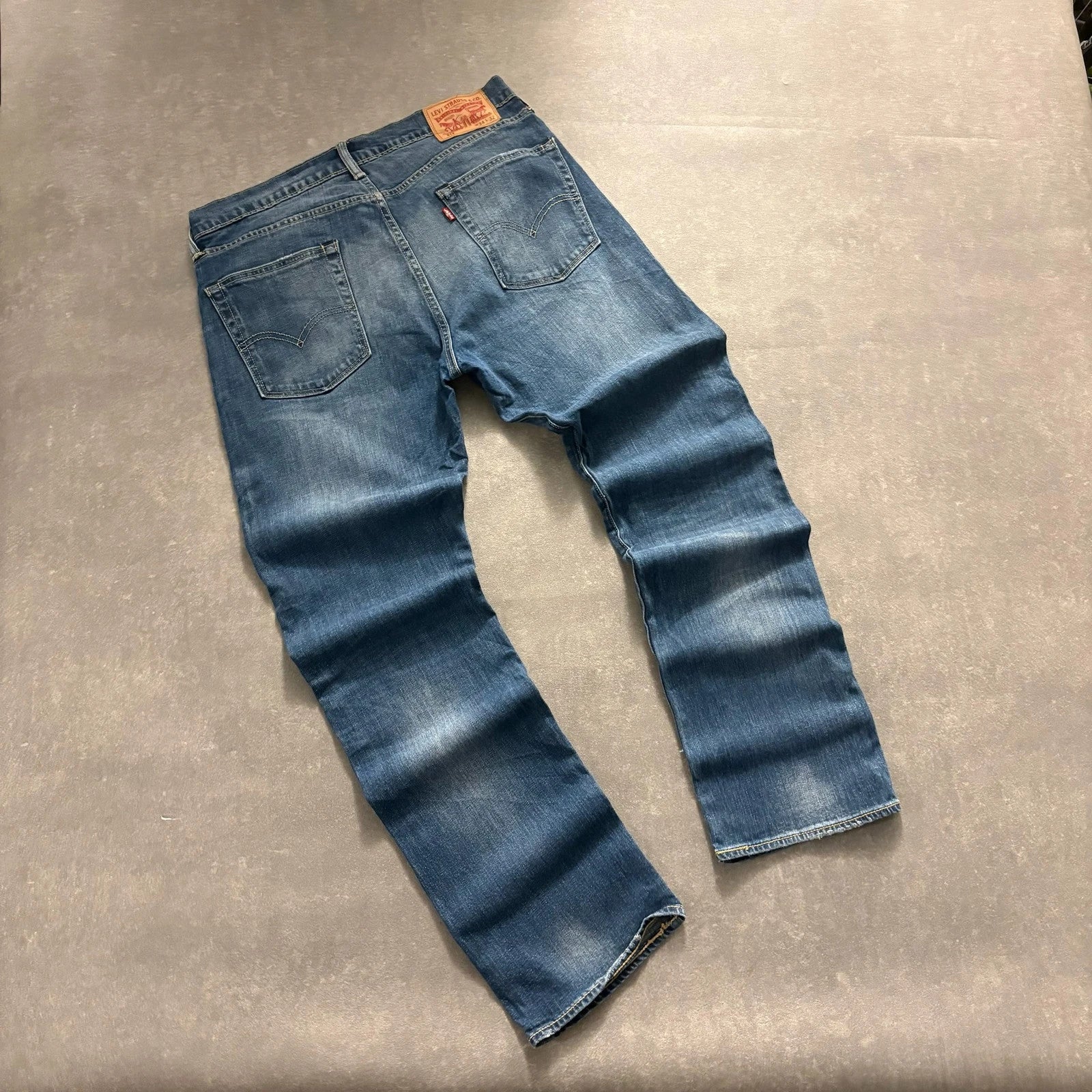 Levis 513 Blue Straight Fit Jeans Mens W34 L32 Dark Wash Denim Vintage Red Tab Slim Straight