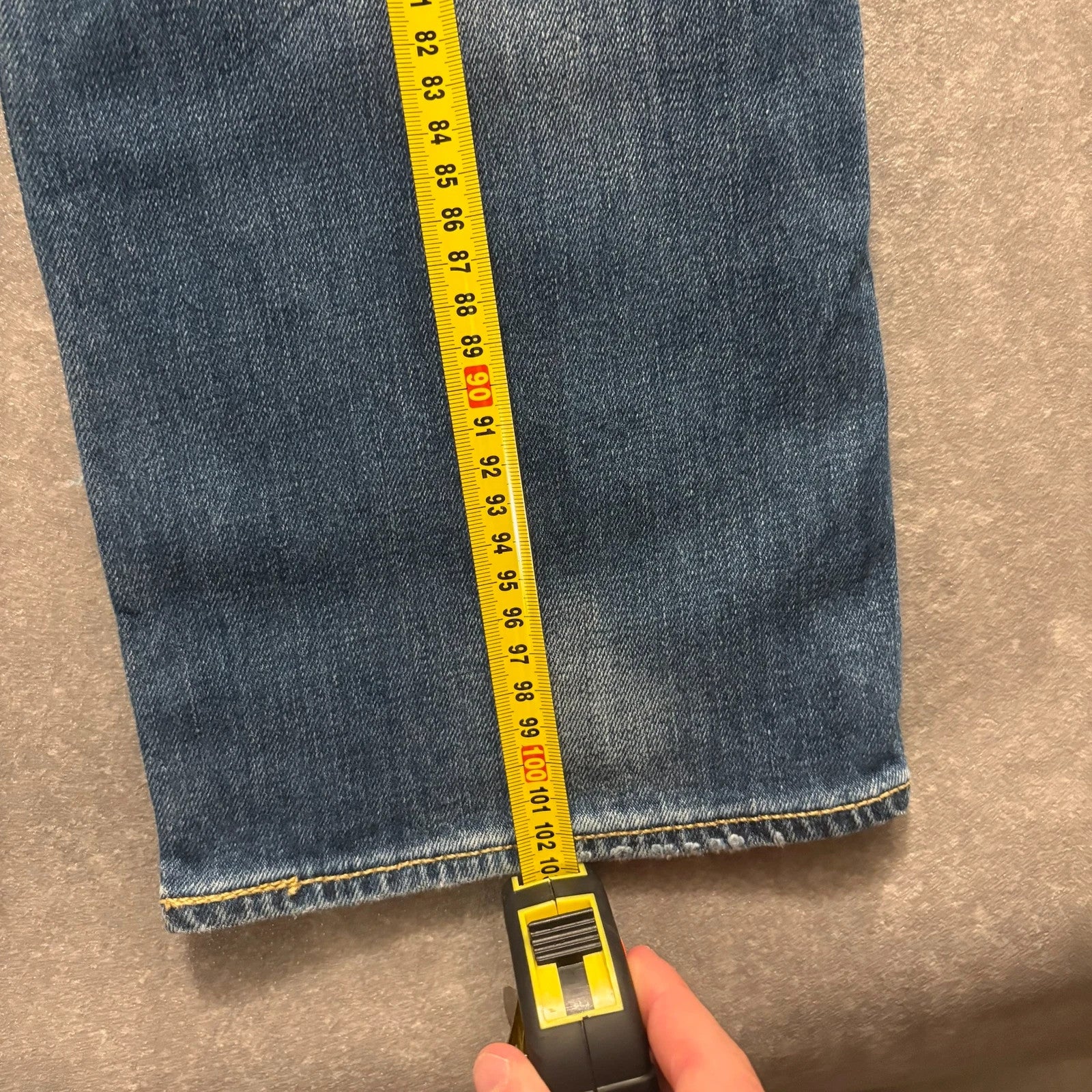 Levis 513 Blue Straight Fit Jeans Mens W34 L32 Dark Wash Denim Vintage Red Tab Slim Straight