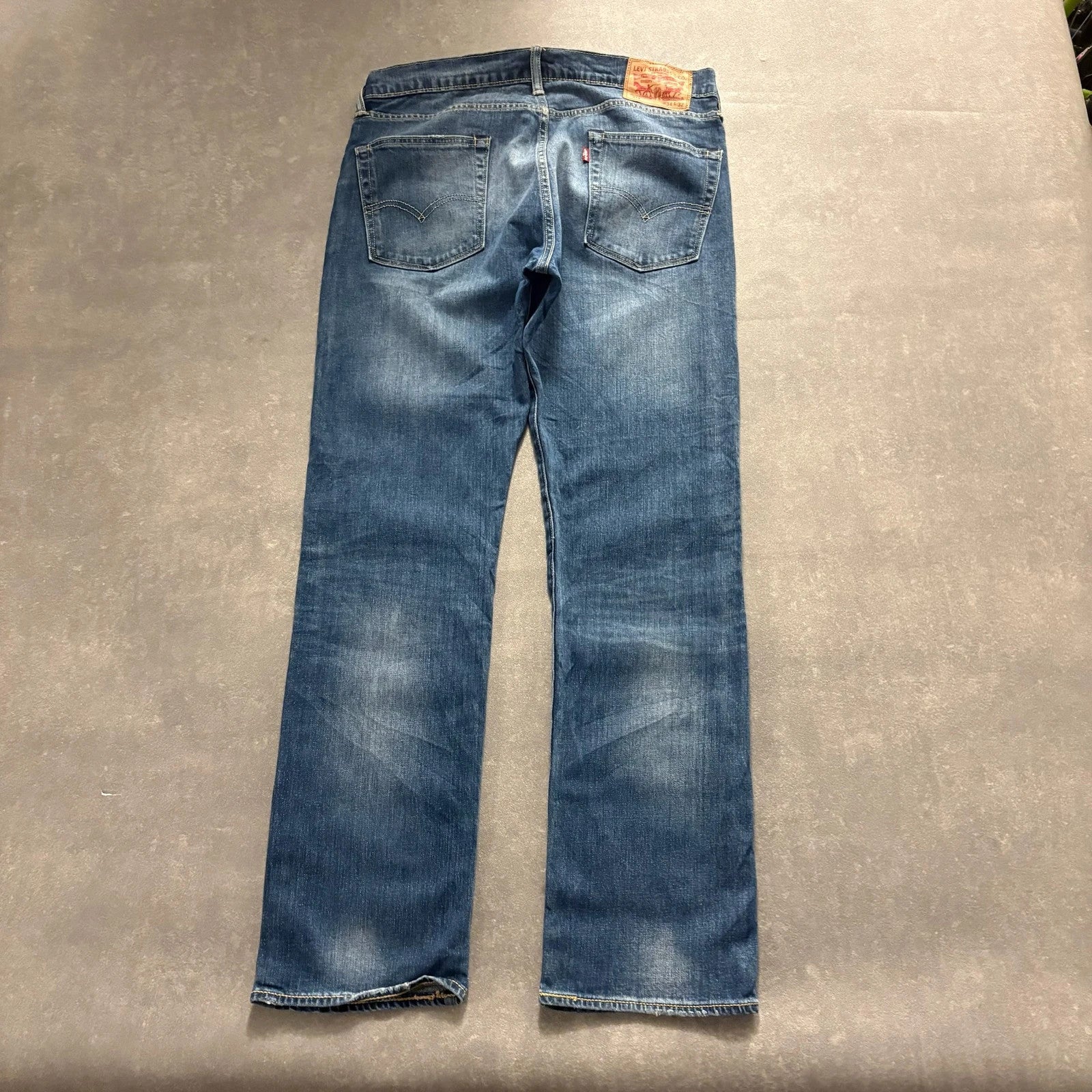 Levis 513 Blue Straight Fit Jeans Mens W34 L32 Dark Wash Denim Vintage Red Tab Slim Straight