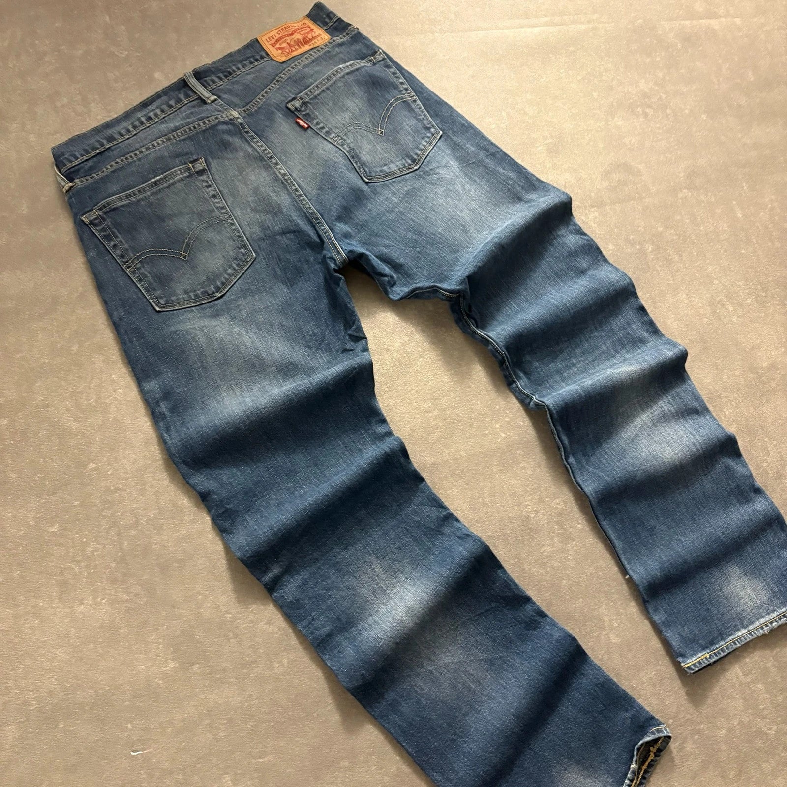 Levis 513 Blue Straight Fit Jeans Mens W34 L32 Dark Wash Denim Vintage Red Tab Slim Straight