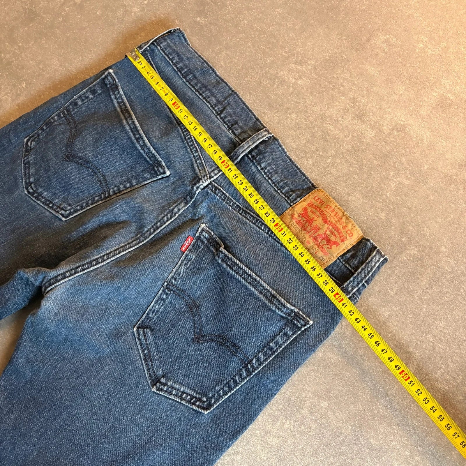 Levis 502 Regular Taper Jeans Mens W32 L29 Mid Wash Denim Vintage Red Tab Tapered Straight Leg Faded