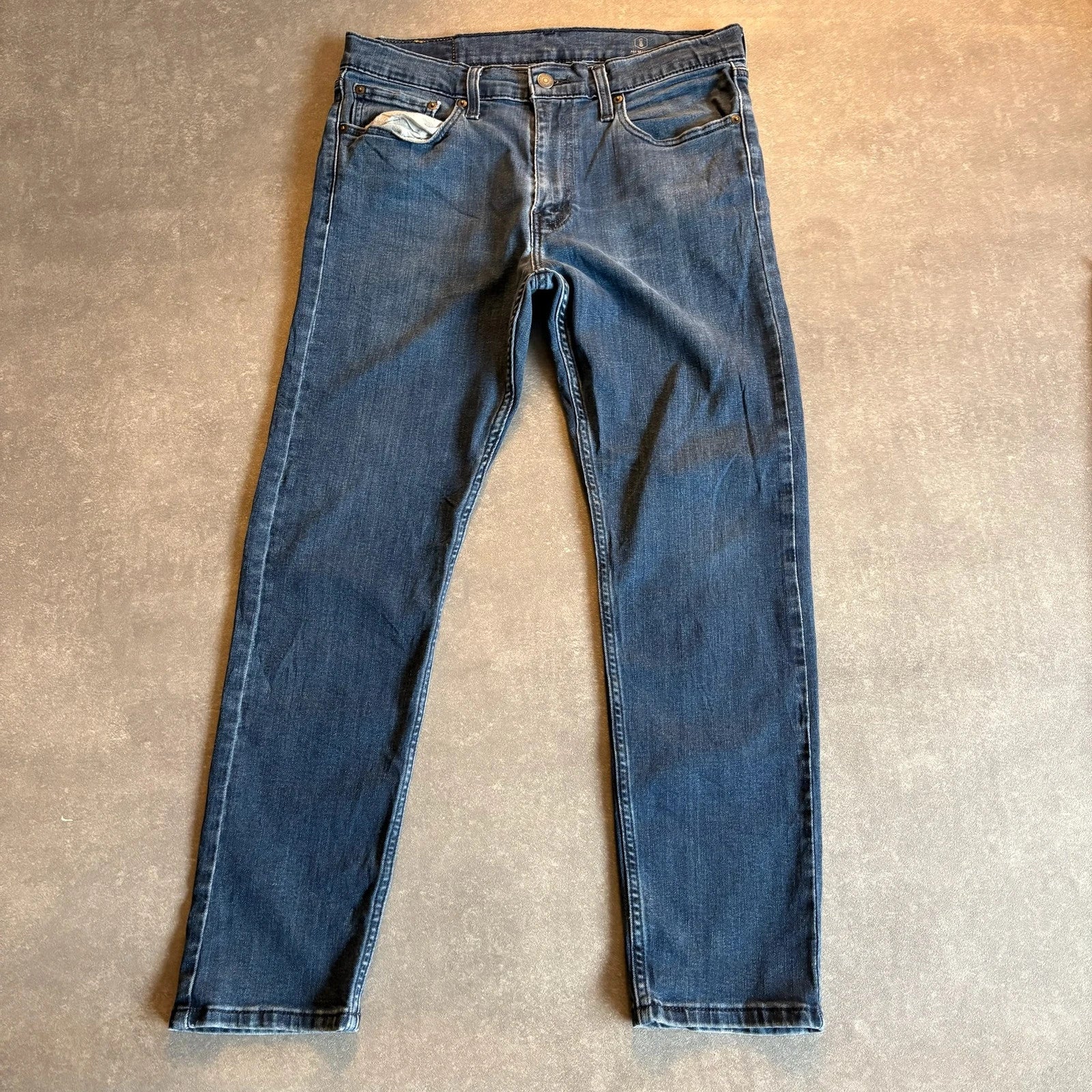 Levis 502 Regular Taper Jeans Mens W32 L29 Mid Wash Denim Vintage Red Tab Tapered Straight Leg Faded