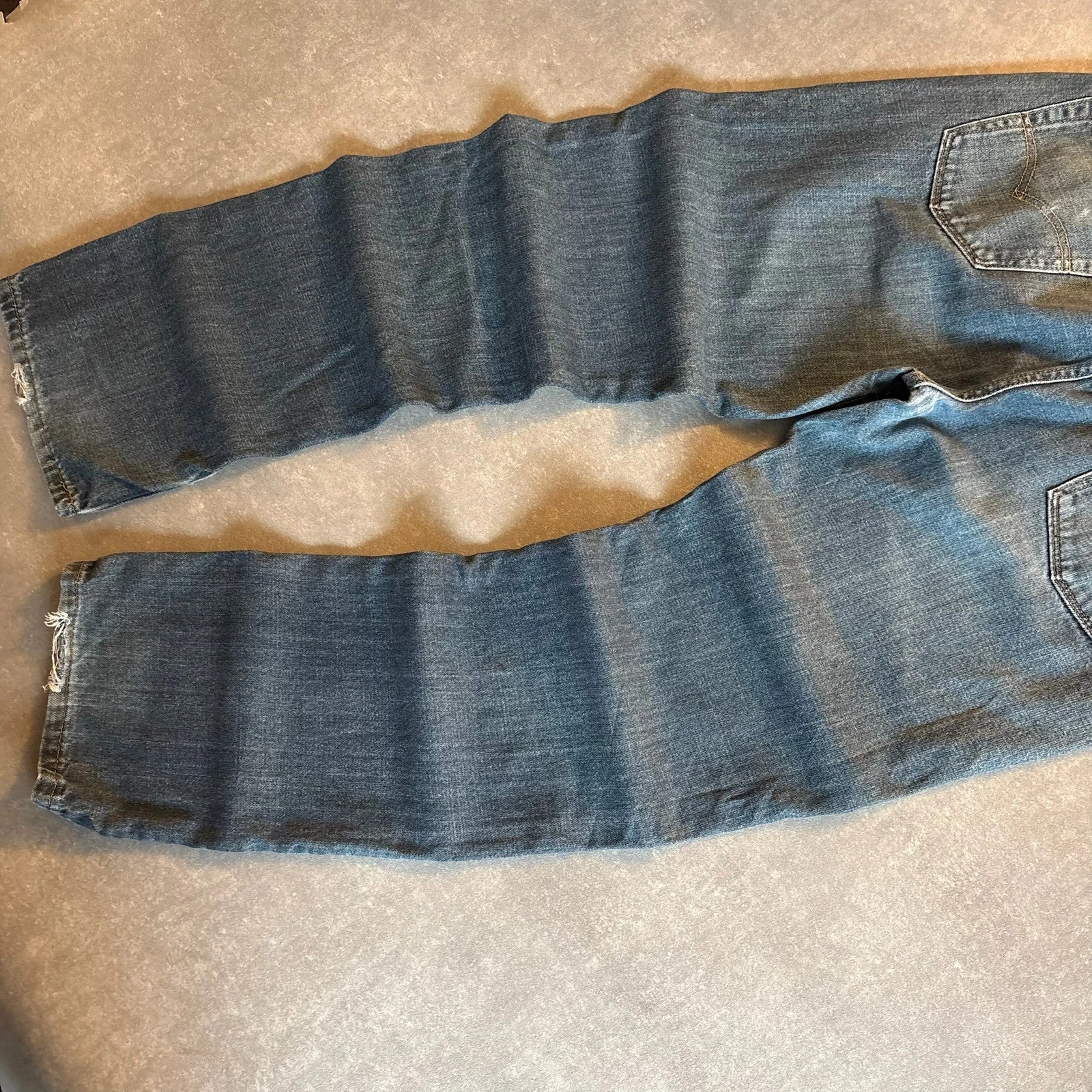 Levis 514 Straight Fit Jeans Mens W34 L32 Mid Wash Denim Vintage Red Tab Regular Straight Leg Faded
