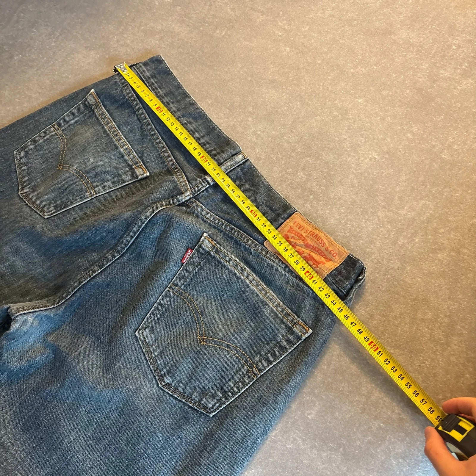 Levis 514 Straight Fit Jeans Mens W34 L32 Mid Wash Denim Vintage Red Tab Regular Straight Leg Faded