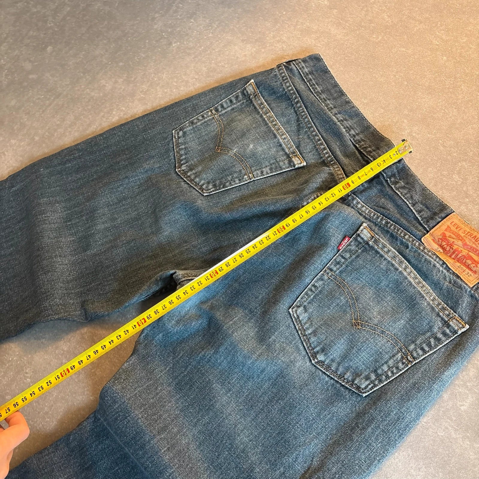 Levis 514 Straight Fit Jeans Mens W34 L32 Mid Wash Denim Vintage Red Tab Regular Straight Leg Faded