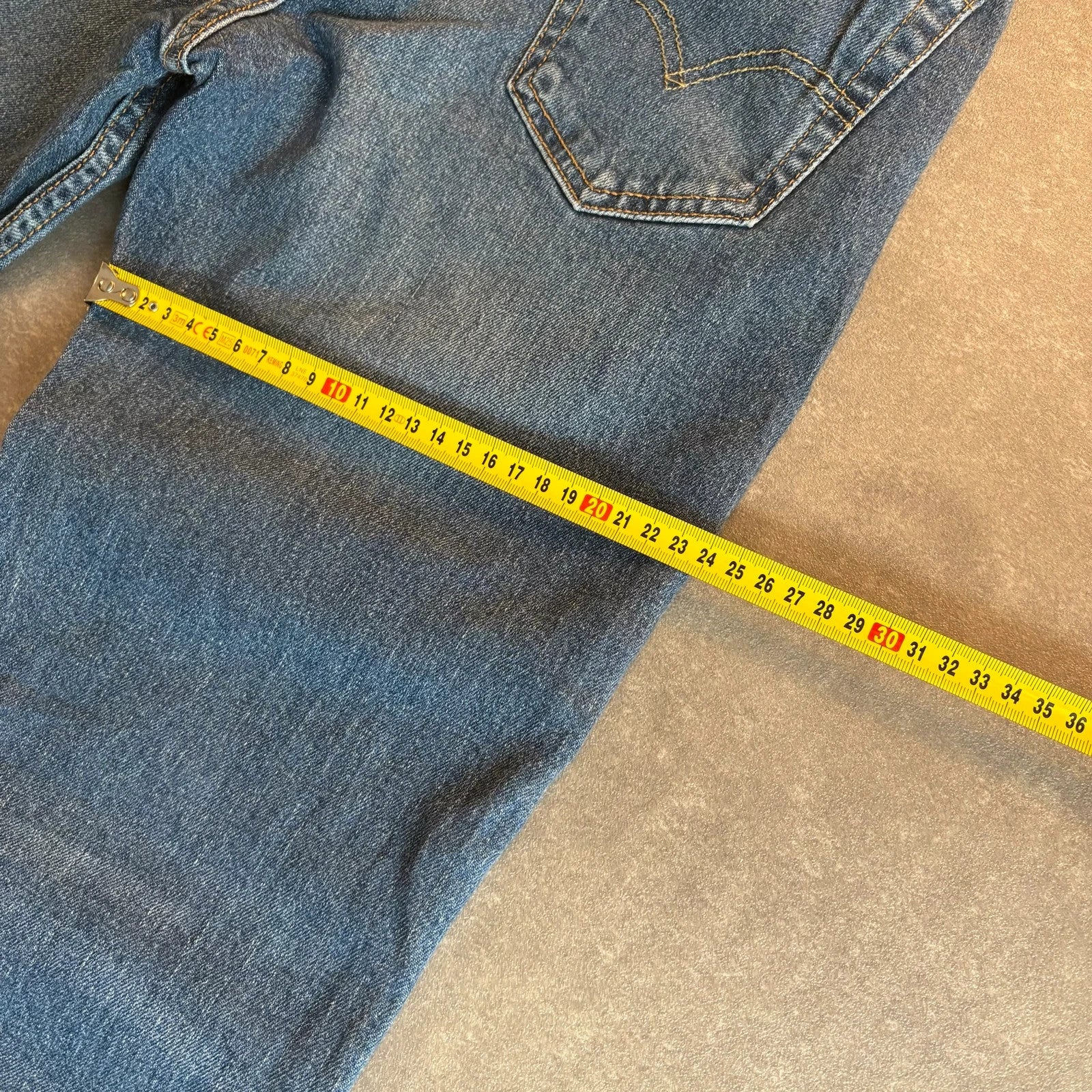 Levis 511 Slim Fit Jeans Mens W29 L30 Mid Wash Blue Denim Vintage Red Tab Tapered Slim Distressed