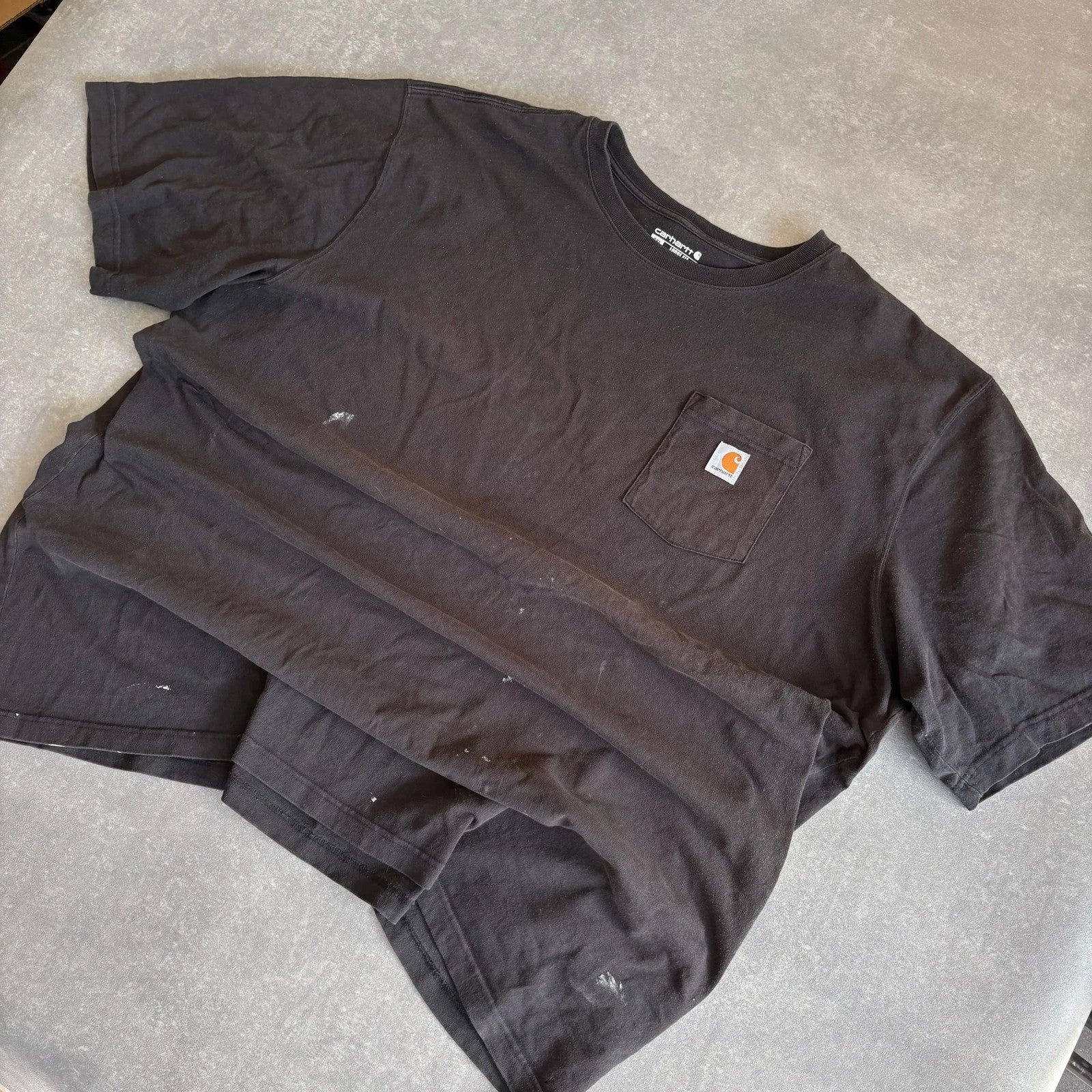 Carhartt Black Pocket T Shirt Mens 3XL Loose Fit Workwear Vintage Short Sleeve Cotton Tee Streetwear