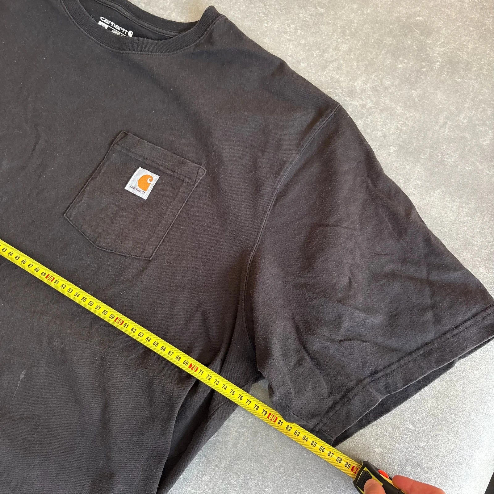 Carhartt Black Pocket T Shirt Mens 3XL Loose Fit Workwear Vintage Short Sleeve Cotton Tee Streetwear