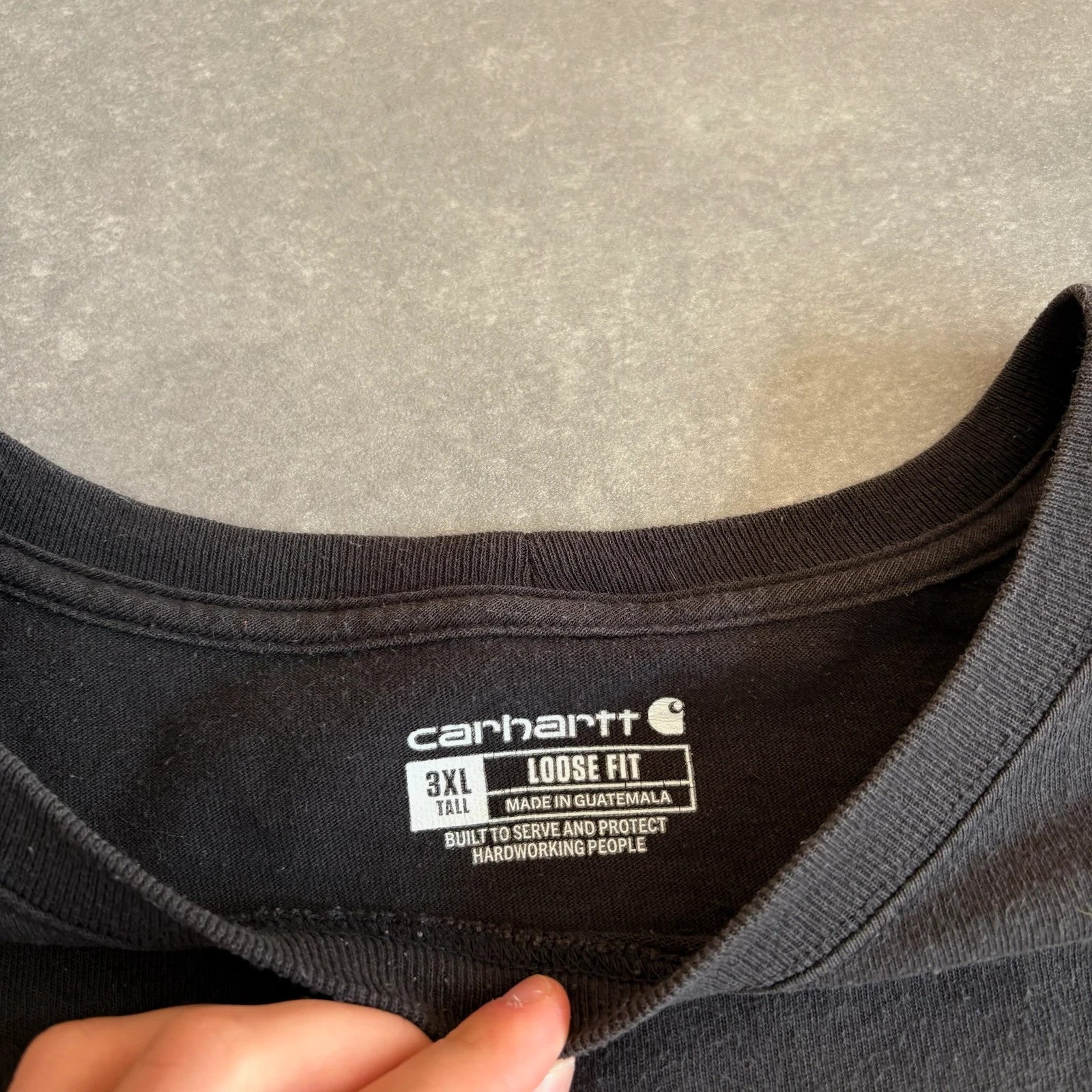Carhartt Black Pocket T Shirt Mens 3XL Loose Fit Workwear Vintage Short Sleeve Cotton Tee Streetwear