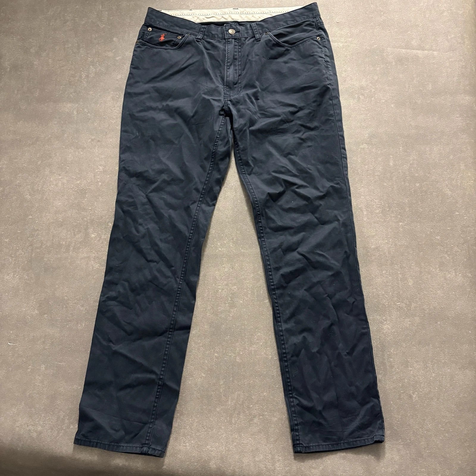 Polo Ralph Lauren Navy Chino Trousers Mens W40 Casual Smart Streetwear Vintage