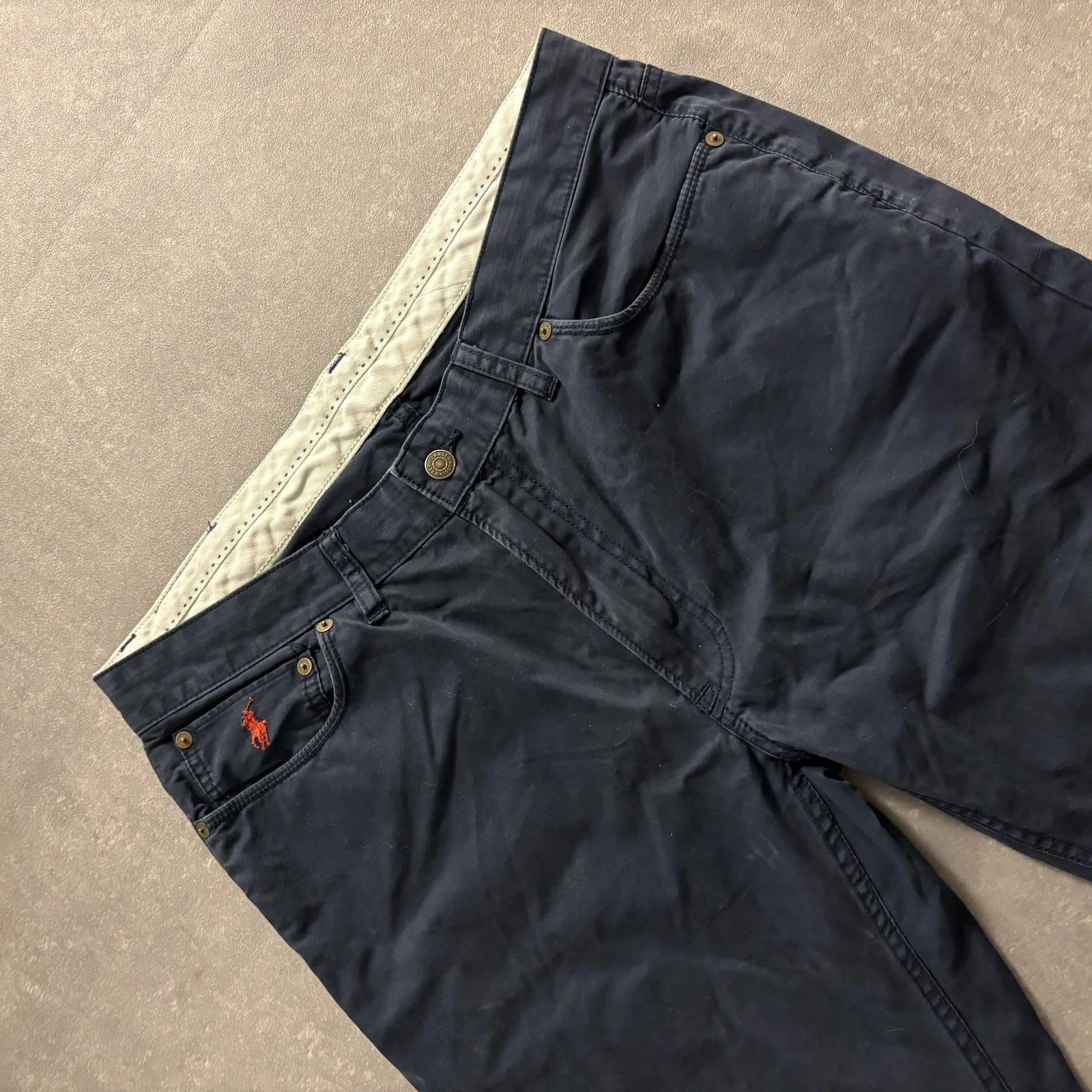 Polo Ralph Lauren Navy Chino Trousers Mens W40 Casual Smart Streetwear Vintage