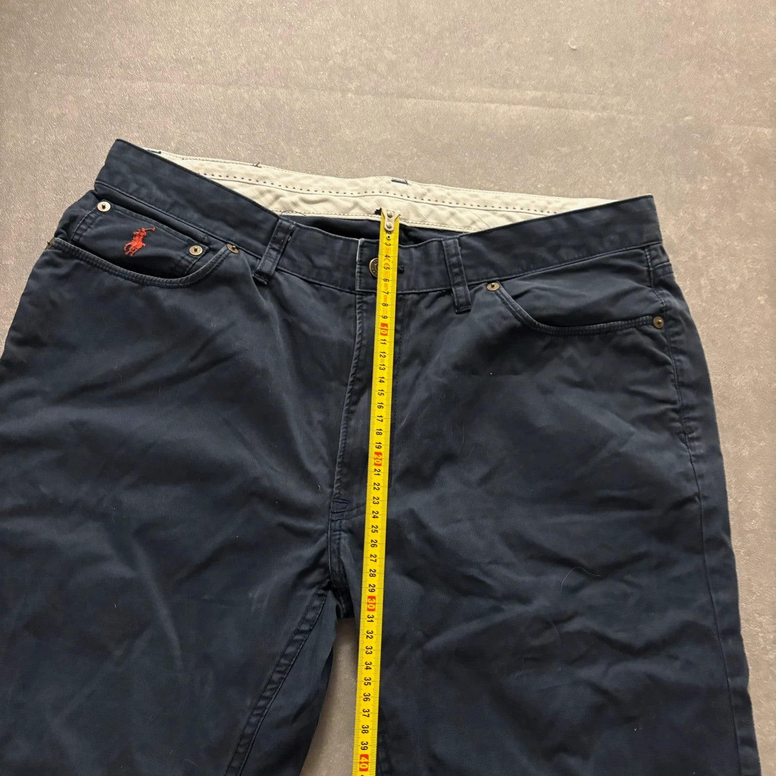 Polo Ralph Lauren Navy Chino Trousers Mens W40 Casual Smart Streetwear Vintage