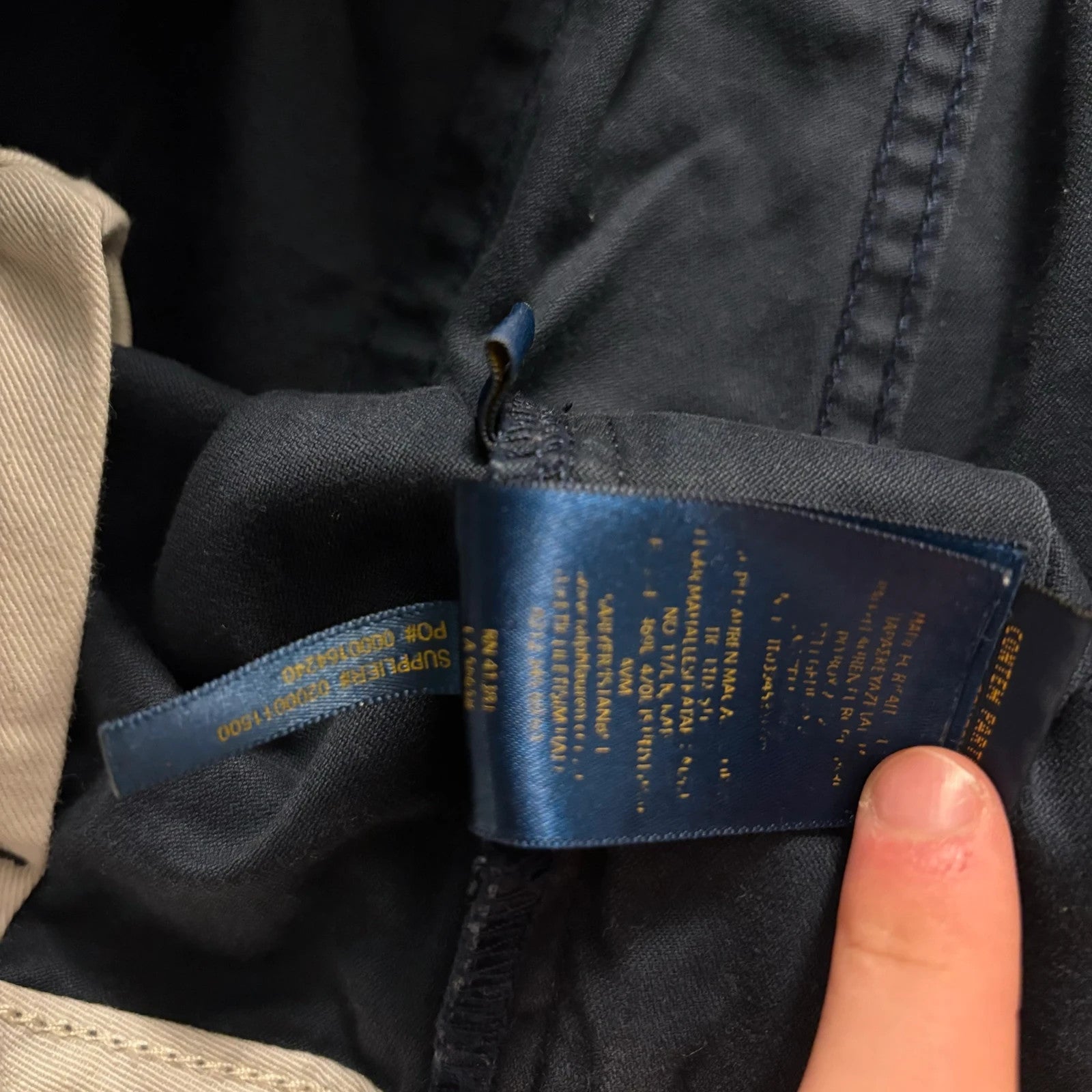 Polo Ralph Lauren Navy Chino Trousers Mens W40 Casual Smart Streetwear Vintage