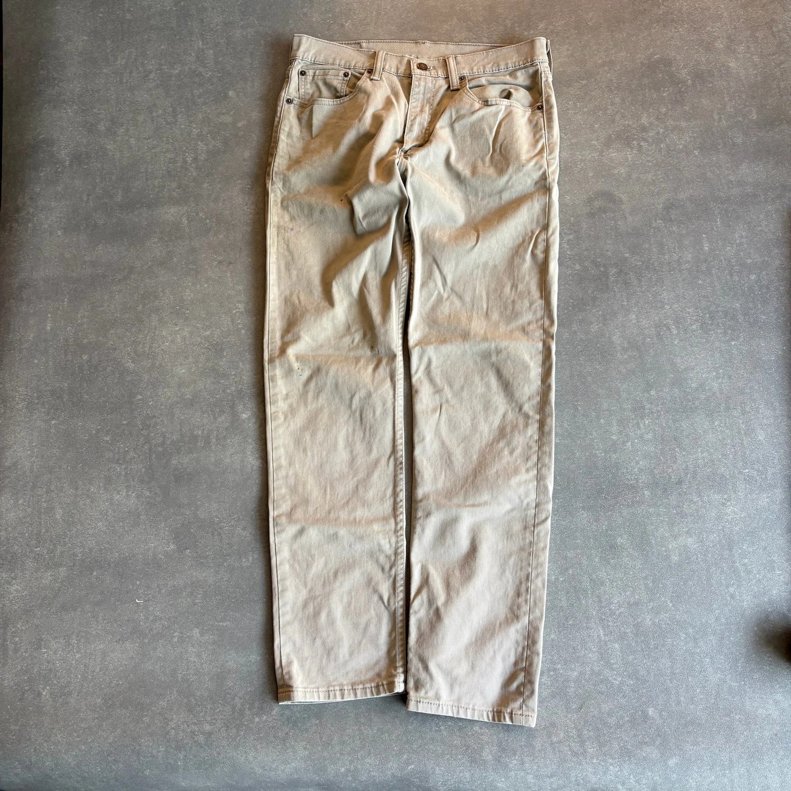 Levis 502 Beige Jeans Mens W32 L32 Casual Streetwear Vintage Straight Fit