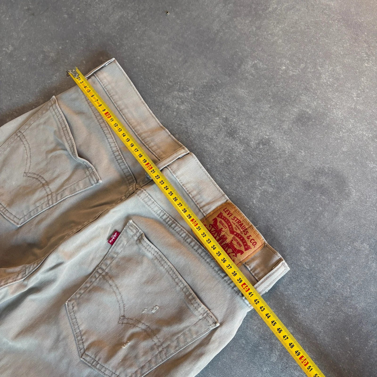 Levis 502 Beige Jeans Mens W32 L32 Casual Streetwear Vintage Straight Fit