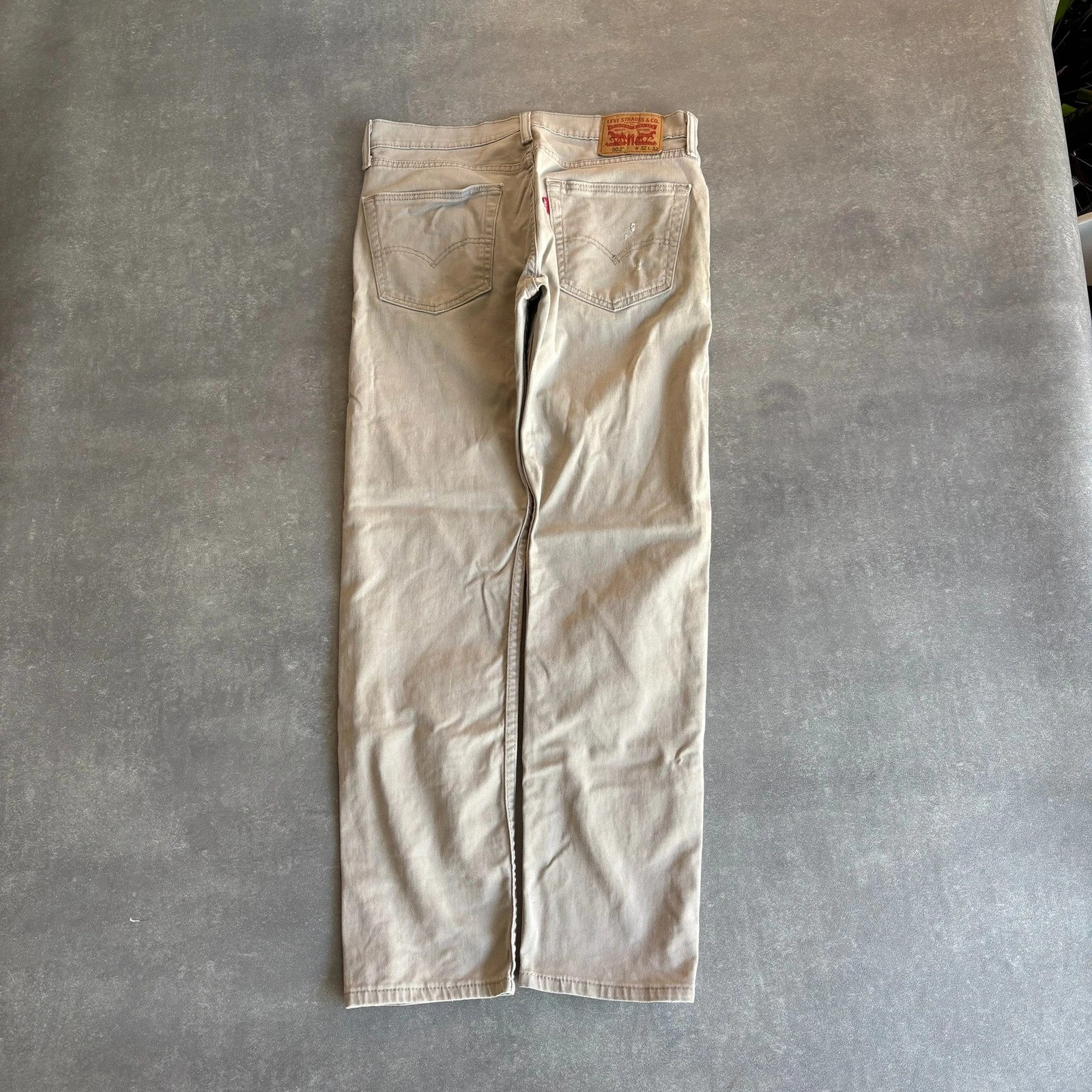 Levis 502 Beige Jeans Mens W32 L32 Casual Streetwear Vintage Straight Fit