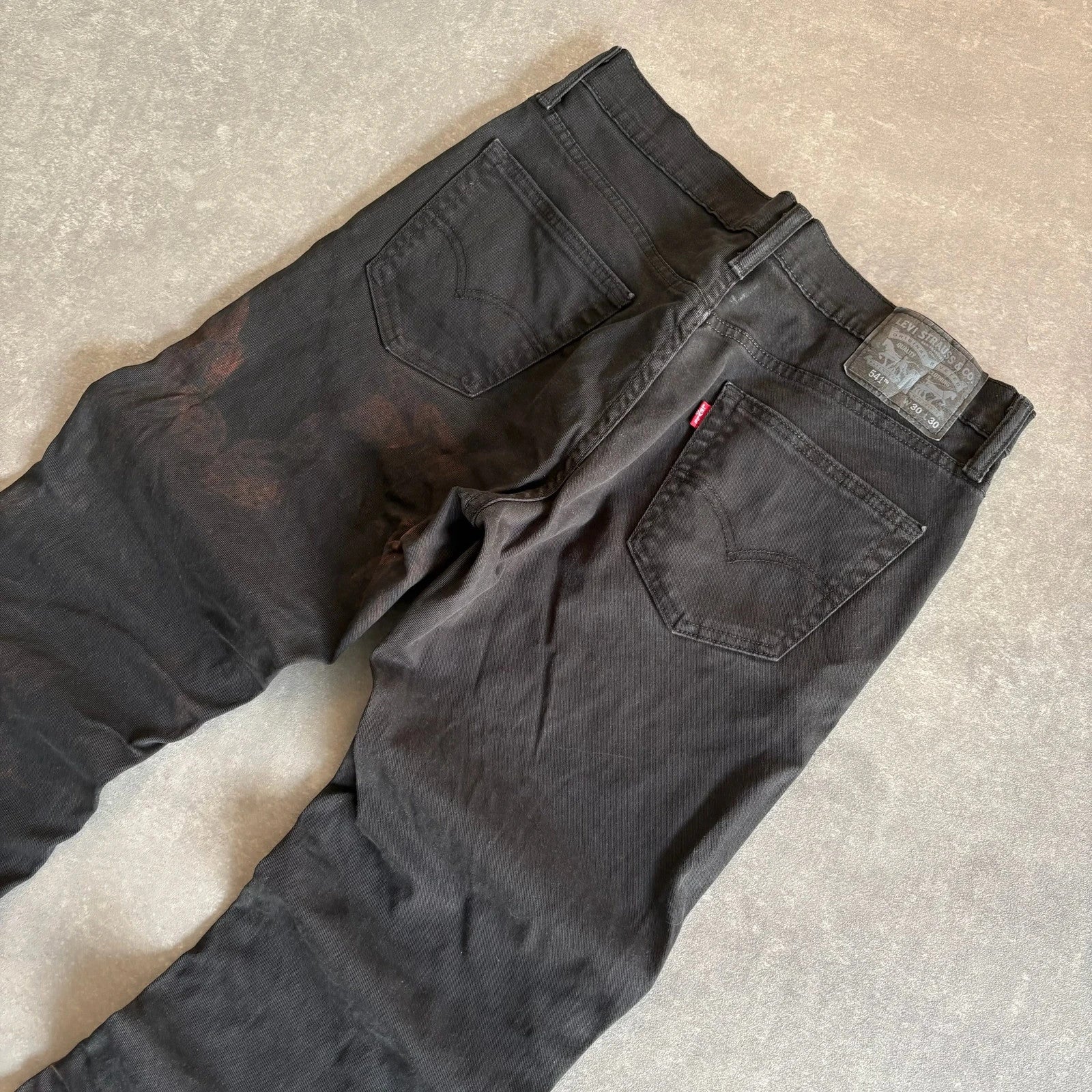 Levis 541 Black Faded Washed Denim Jeans Mens W30 L30 Vintage Streetwear Athletic Fit