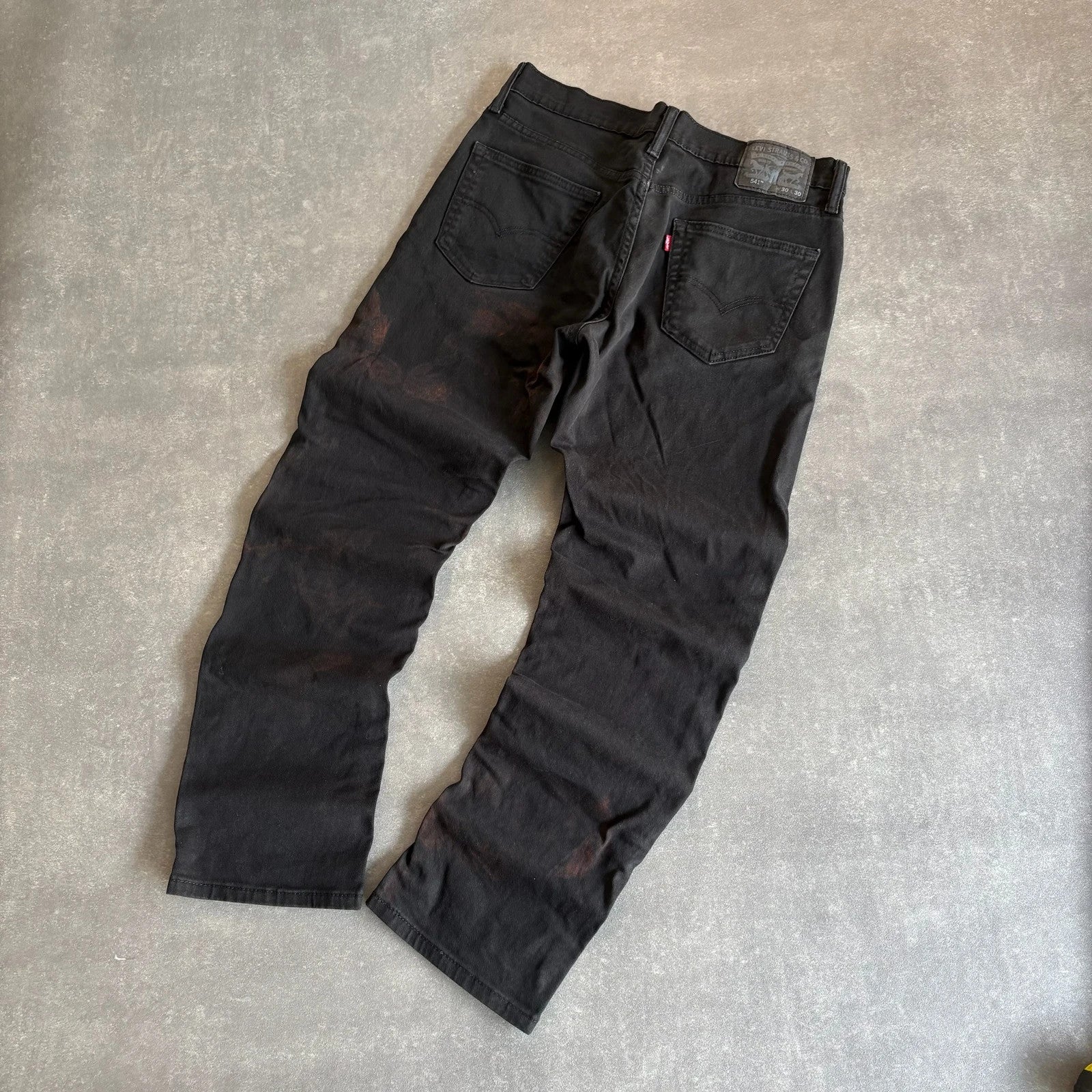 Levis 541 Black Faded Washed Denim Jeans Mens W30 L30 Vintage Streetwear Athletic Fit