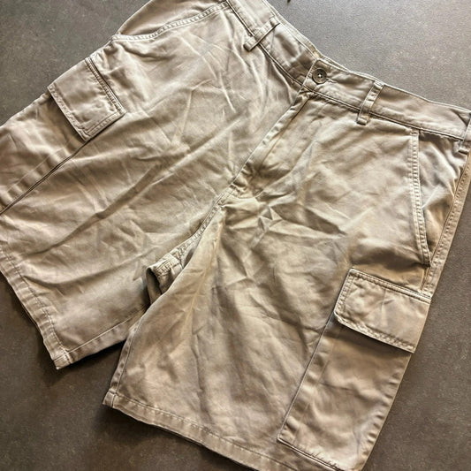 Avirex Khaki Cargo Shorts Mens L Cotton Casual Workwear Streetwear Vintage