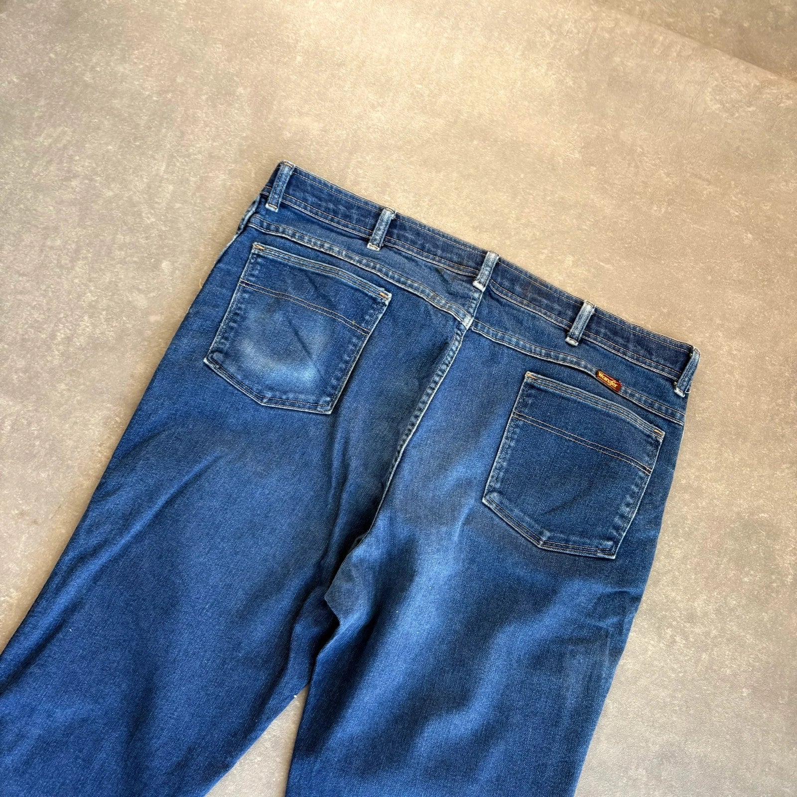 Wrangler Dark Wash Indigo Denim Jeans Mens Straight Leg Western Workwear Vintage Cotton Casual Denim