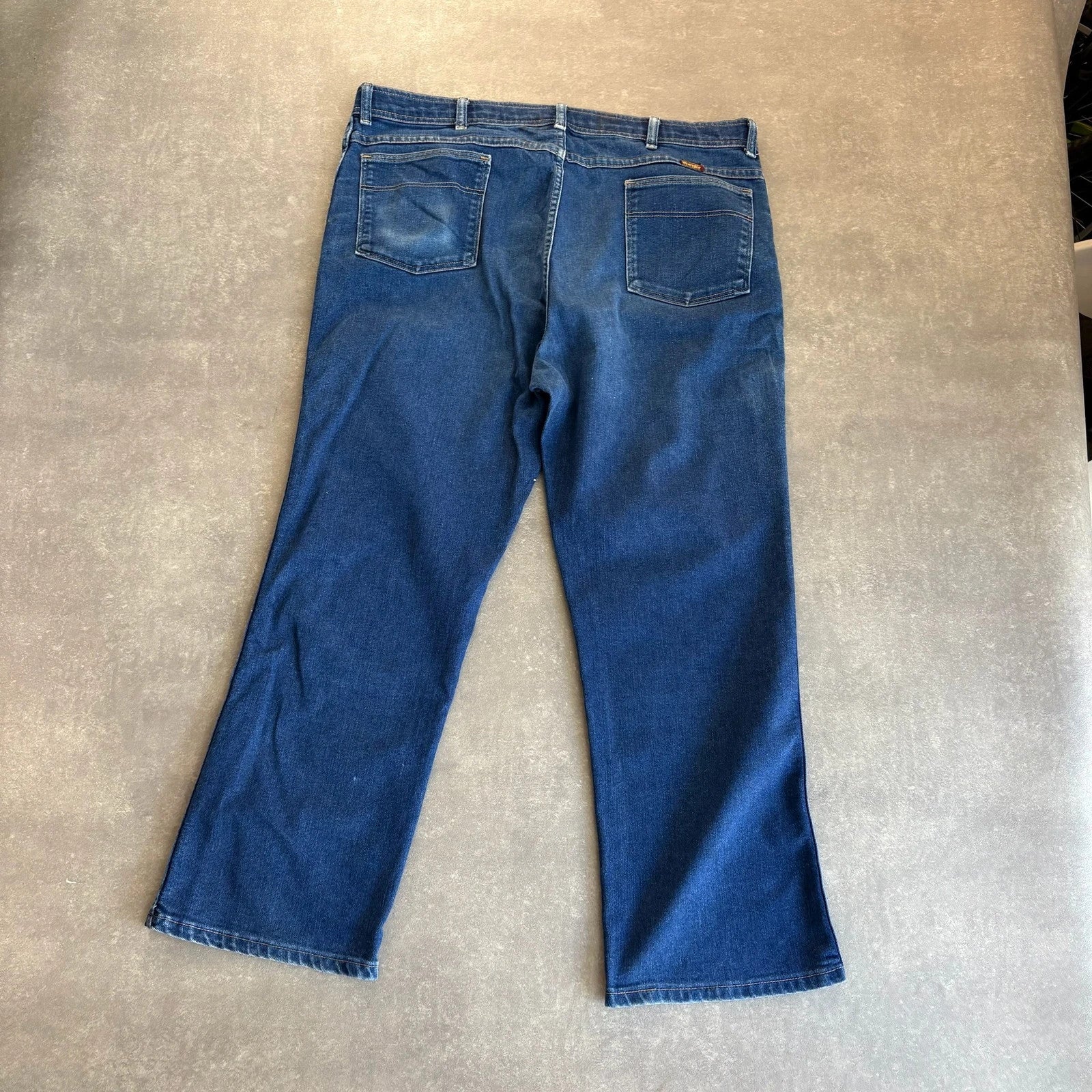 Wrangler Dark Wash Indigo Denim Jeans Mens Straight Leg Western Workwear Vintage Cotton Casual Denim