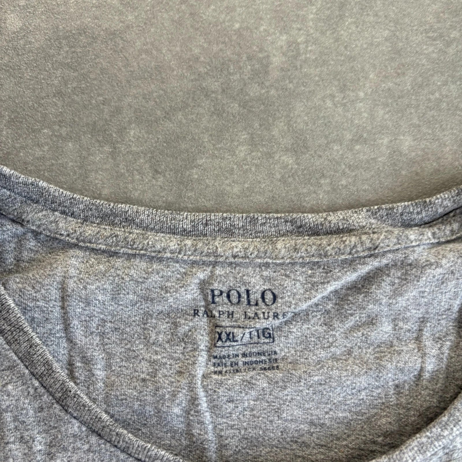 Ralph Lauren Long Sleeve Tee Heather Grey Pony Logo Vintage Athletic Streetwear Crewneck Cotton