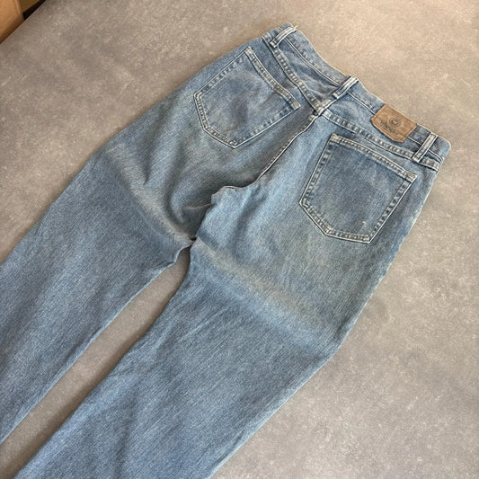 Wrangler Straight Leg Jeans Mid Wash Blue Denim Vintage Workwear Western Casual Mens W33 L32