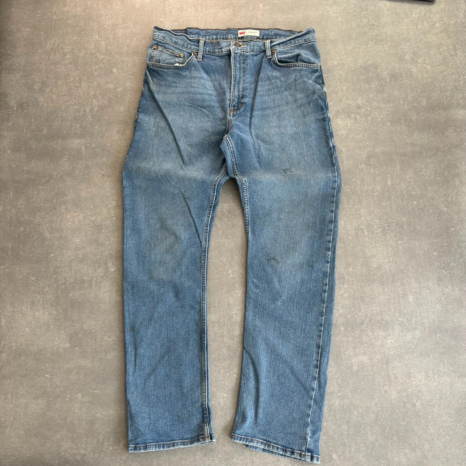 Wrangler Straight Fit Jeans Blue Denim Vintage Workwear Western Casual Straight Leg Mens W34 L32