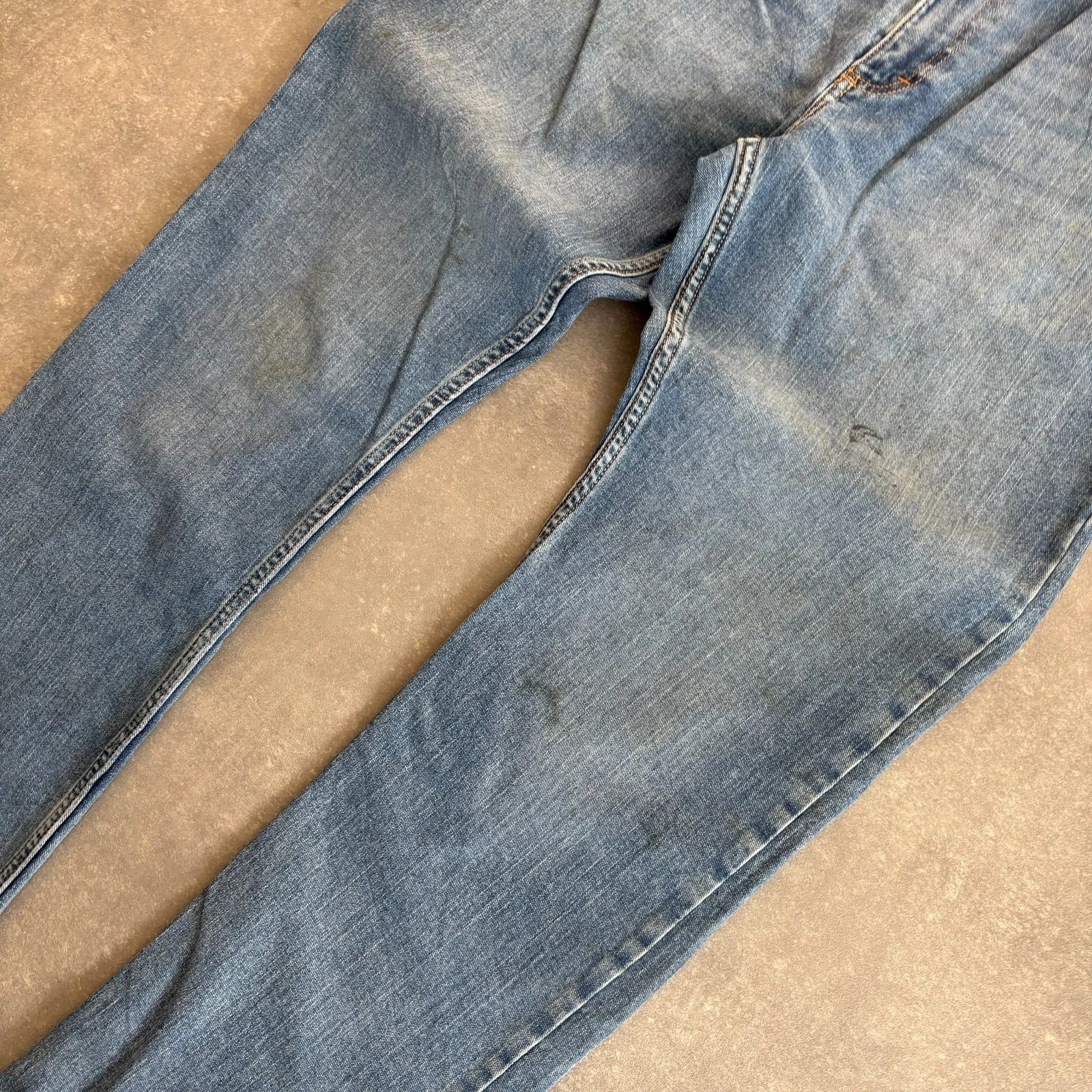 Wrangler Straight Fit Jeans Blue Denim Vintage Workwear Western Casual Straight Leg Mens W34 L32