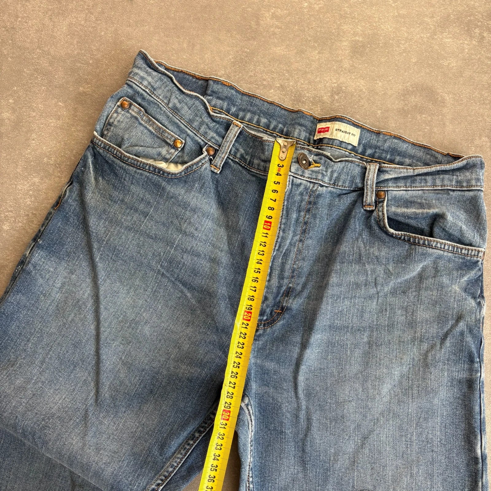 Wrangler Straight Fit Jeans Blue Denim Vintage Workwear Western Casual Straight Leg Mens W34 L32