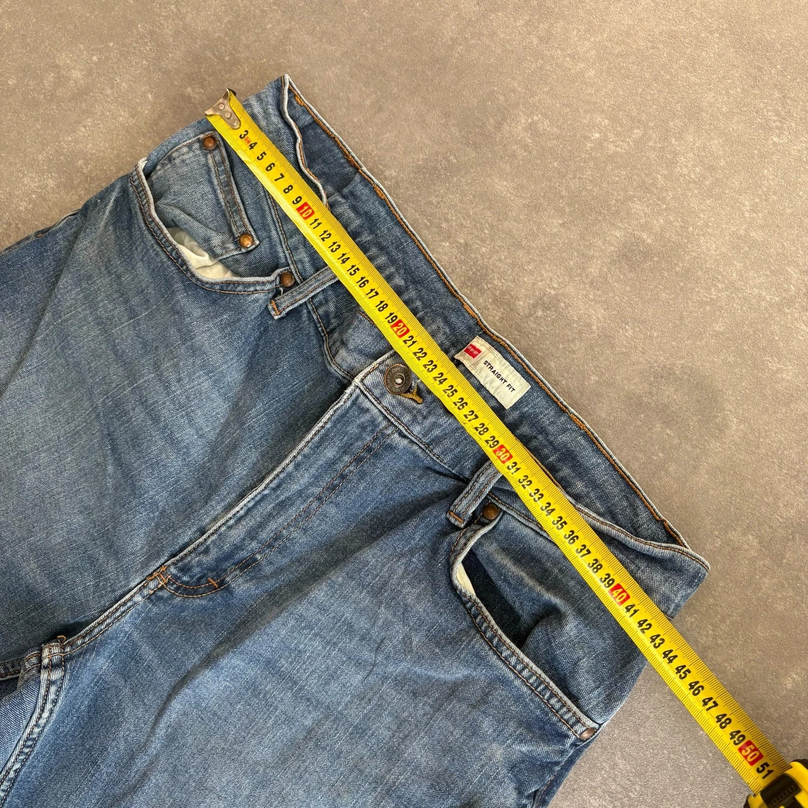 Wrangler Straight Fit Jeans Blue Denim Vintage Workwear Western Casual Straight Leg Mens W34 L32