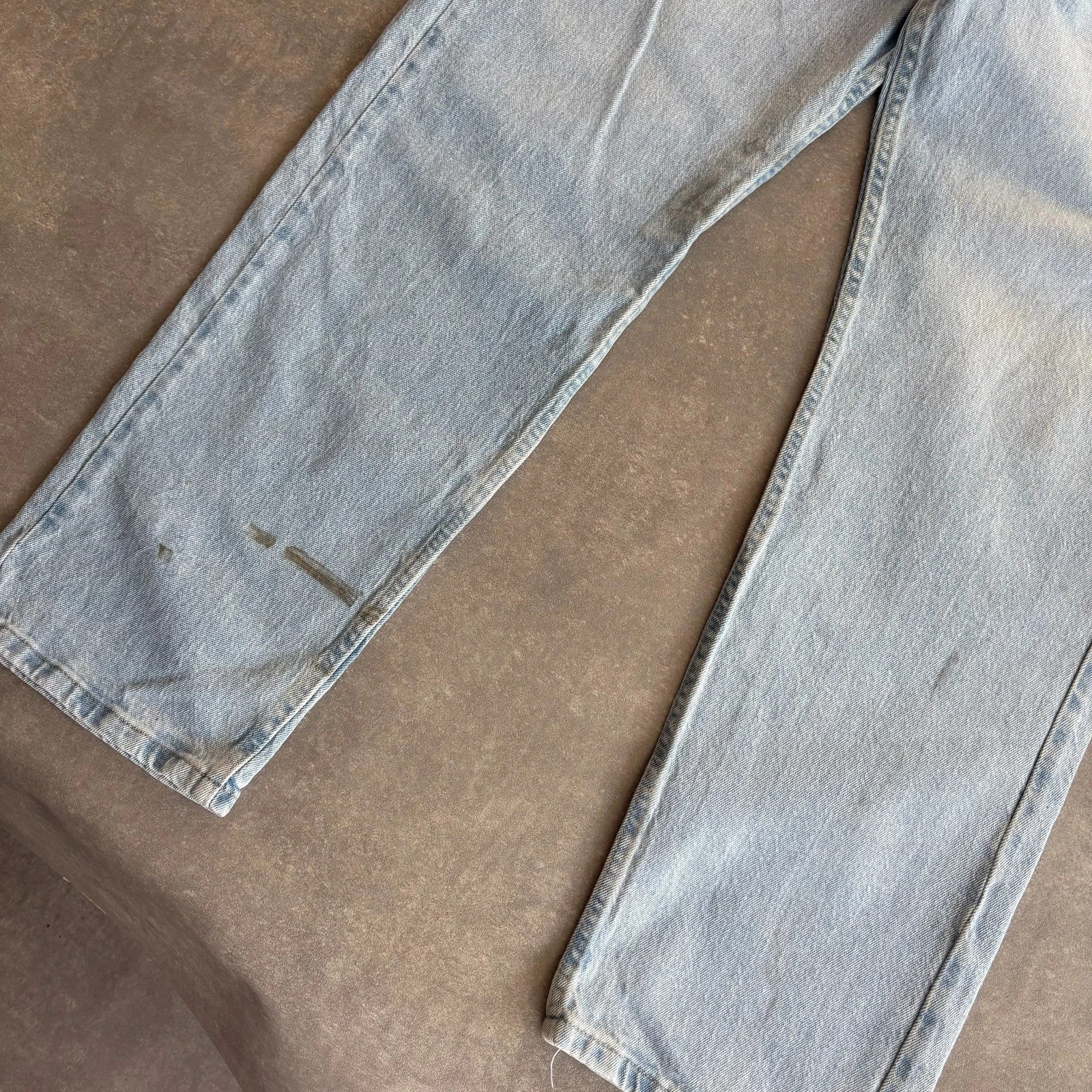Wrangler Light Wash Jeans Faded Blue Denim Vintage Workwear Western Casual Straight Leg Mens W36 L32