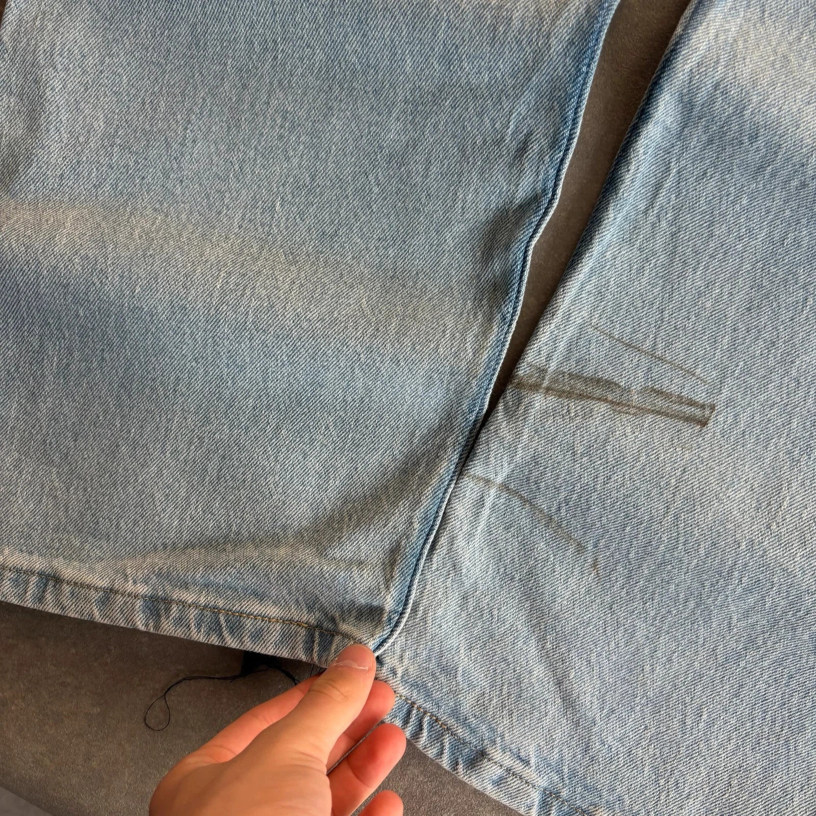 Wrangler Light Wash Jeans Faded Blue Denim Vintage Workwear Western Casual Straight Leg Mens W36 L32