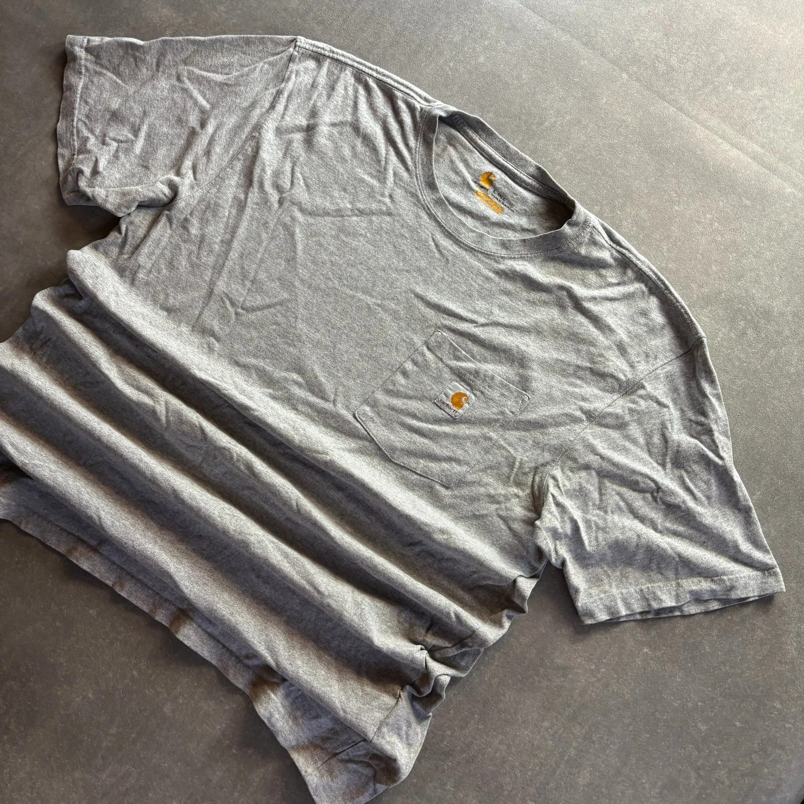 Carhartt Heather Grey Pocket T-Shirt Mens Large Original Fit Workwear Casual