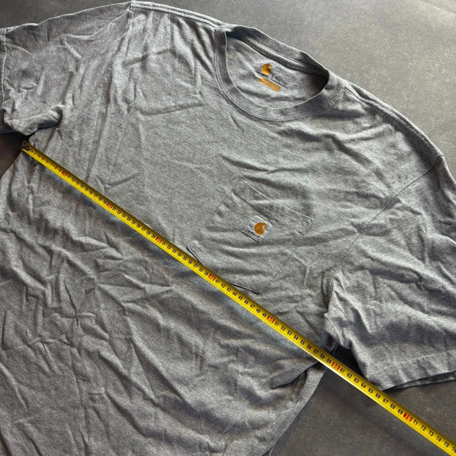 Carhartt Heather Grey Pocket T-Shirt Mens Large Original Fit Workwear Casual